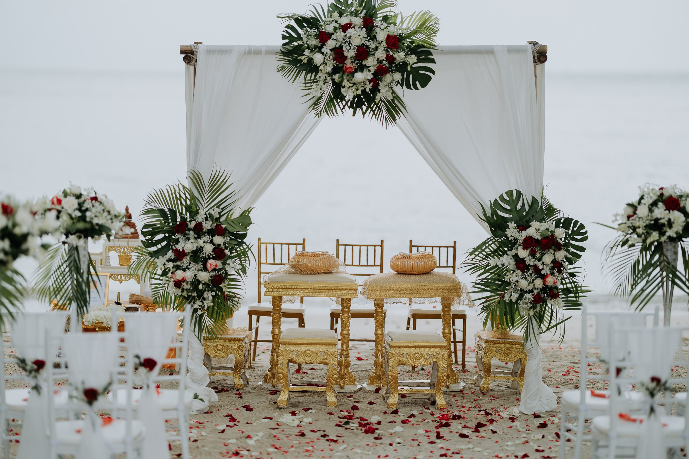 Simone & Matthias Peter. Buddhist blessing wedding Ceremony on Koh Samui, Thailand