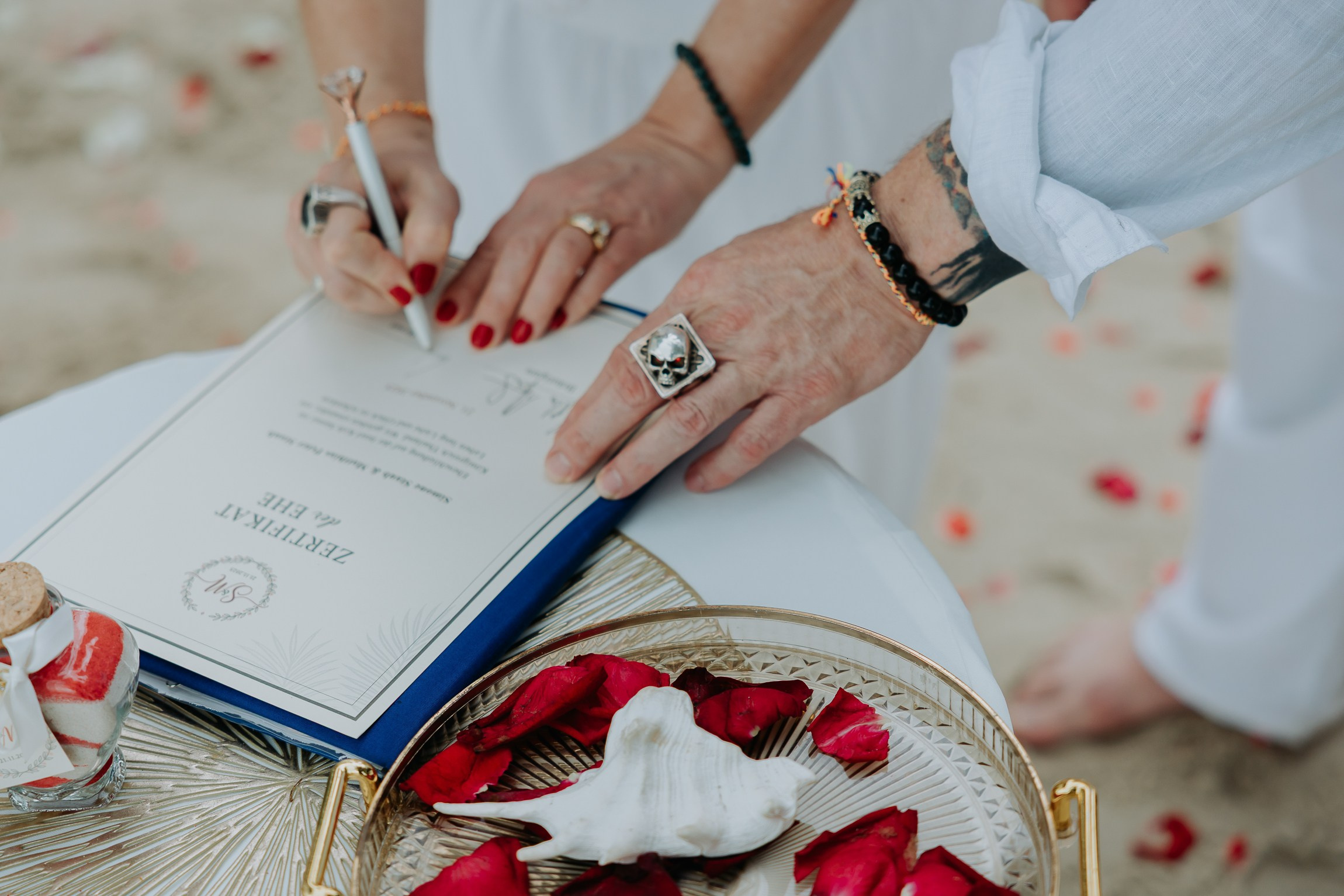 Simone & Matthias Peter. Buddhist blessing wedding Ceremony on Koh Samui, Thailand