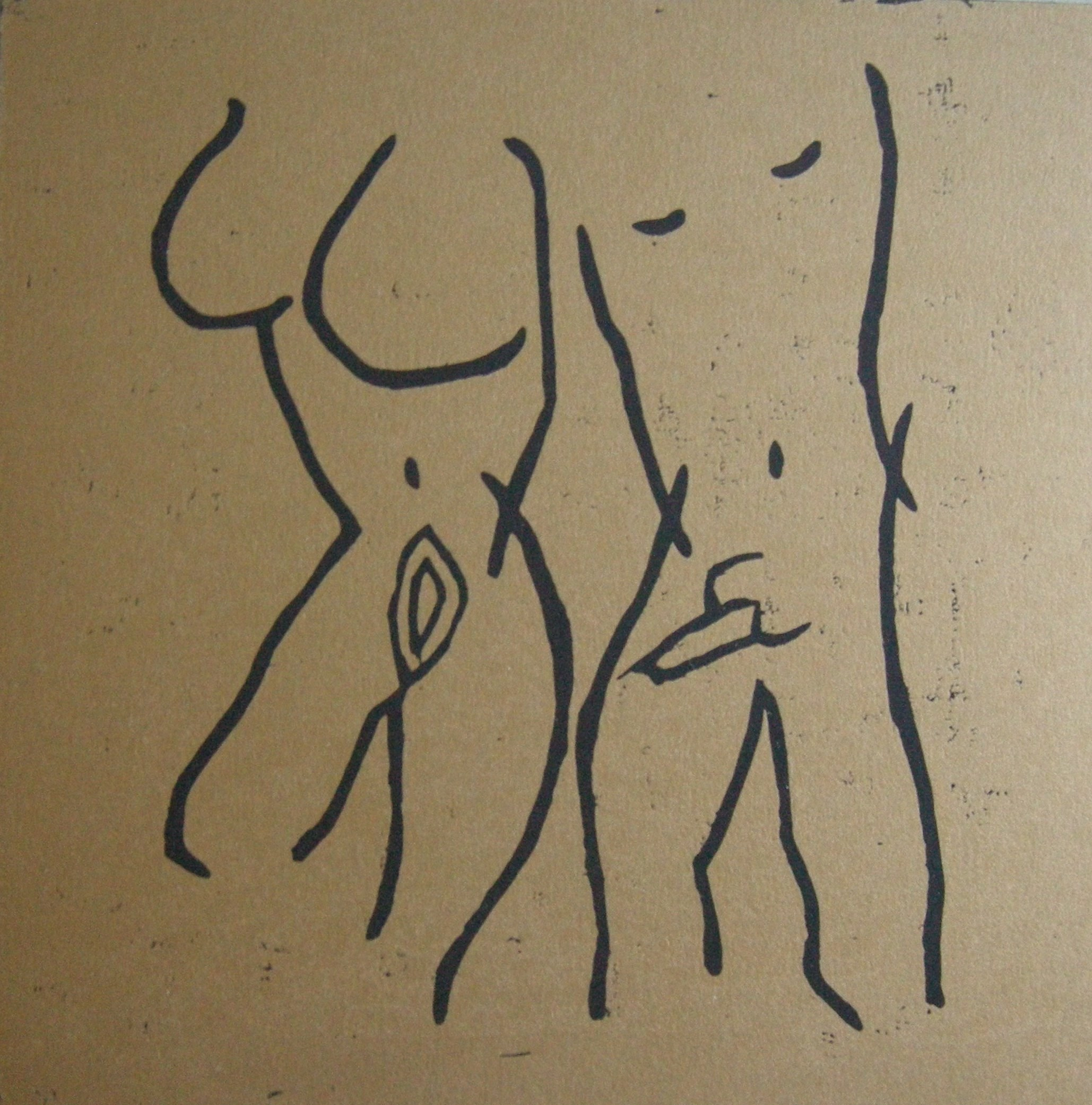 Akt 2025 - 20x20 auf schwarzem Papier 20x20