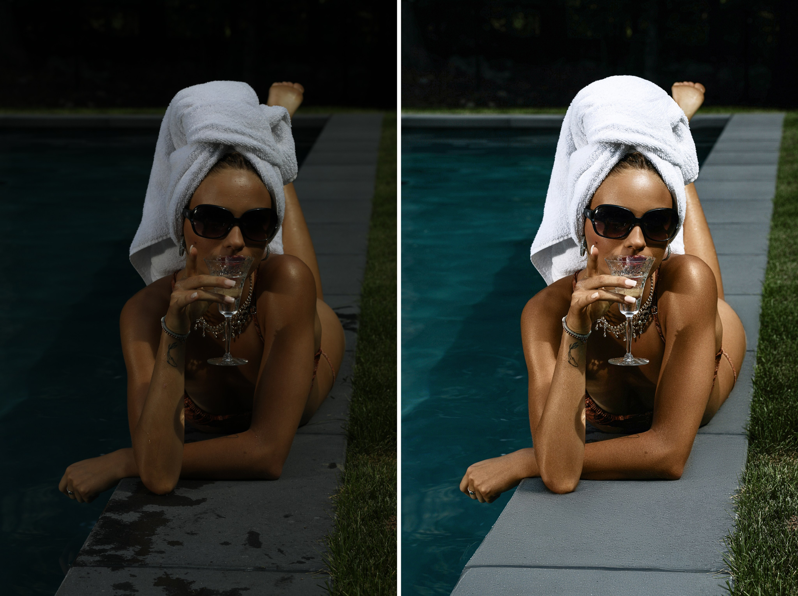 Swimming Retouching in Photoshop. Professional services from Retoucher Olha Kompaniiets