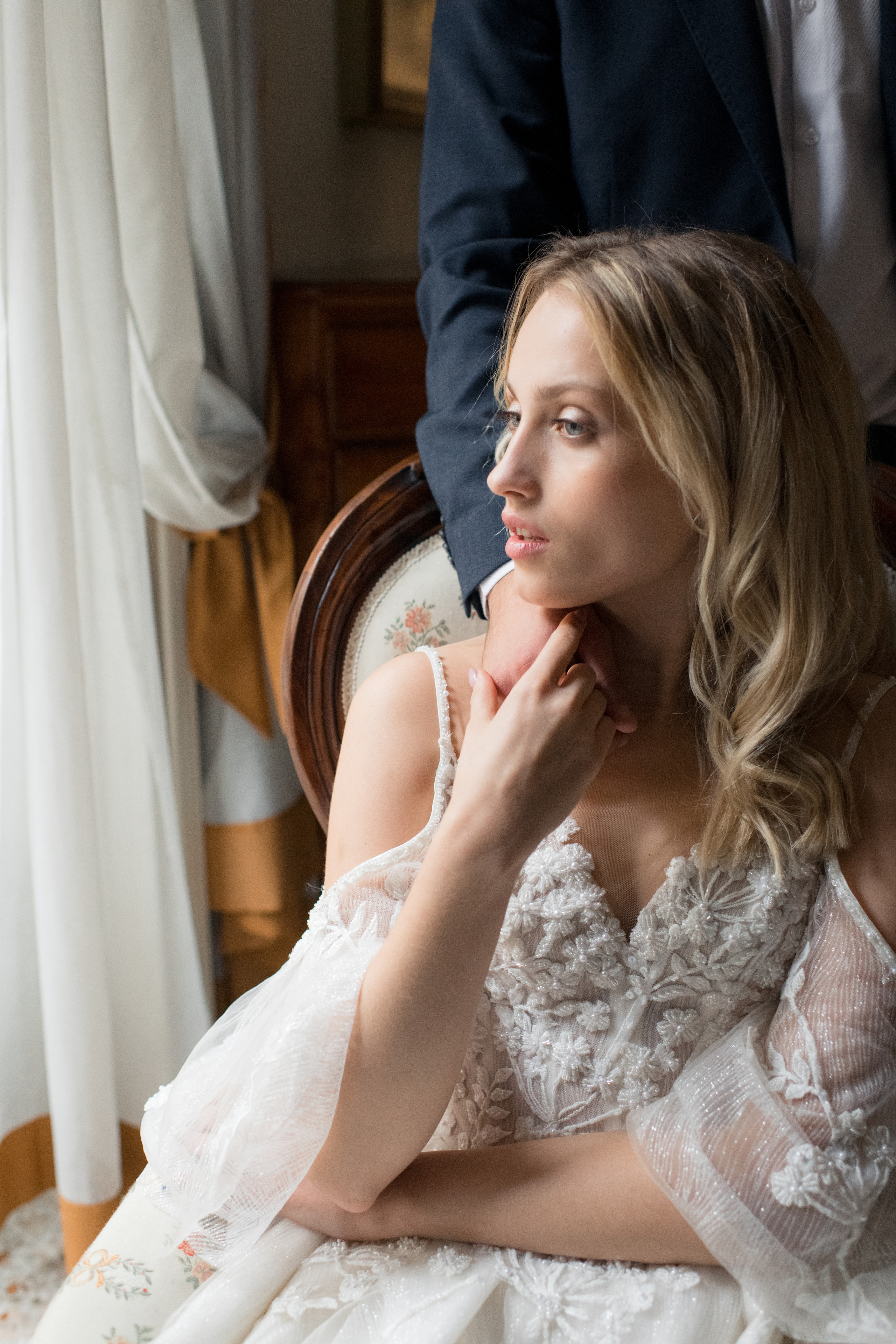 A romantic wedding couple in Milan, Italy