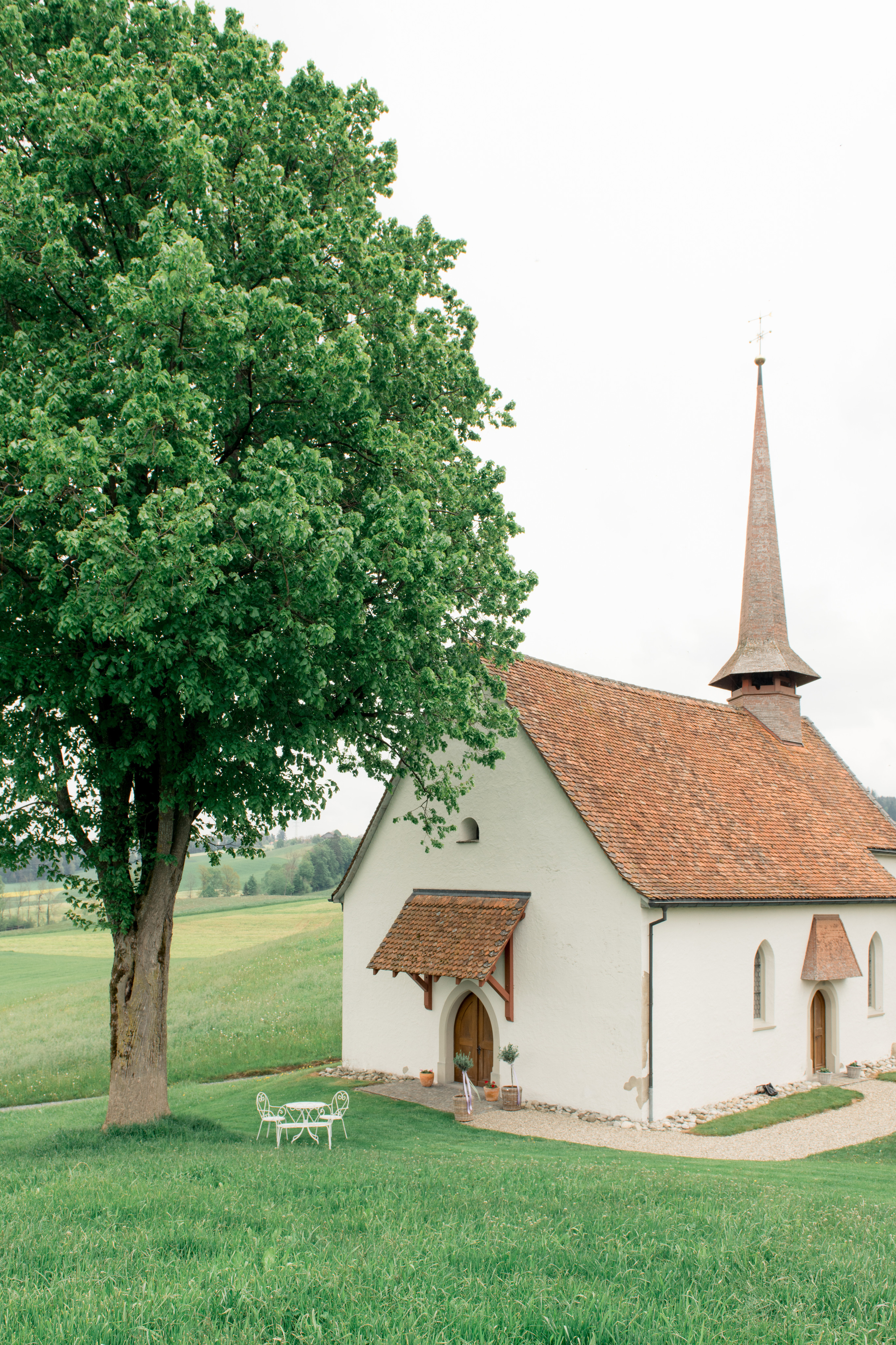An old and beautiful church in Switzerland for wedding ceremony