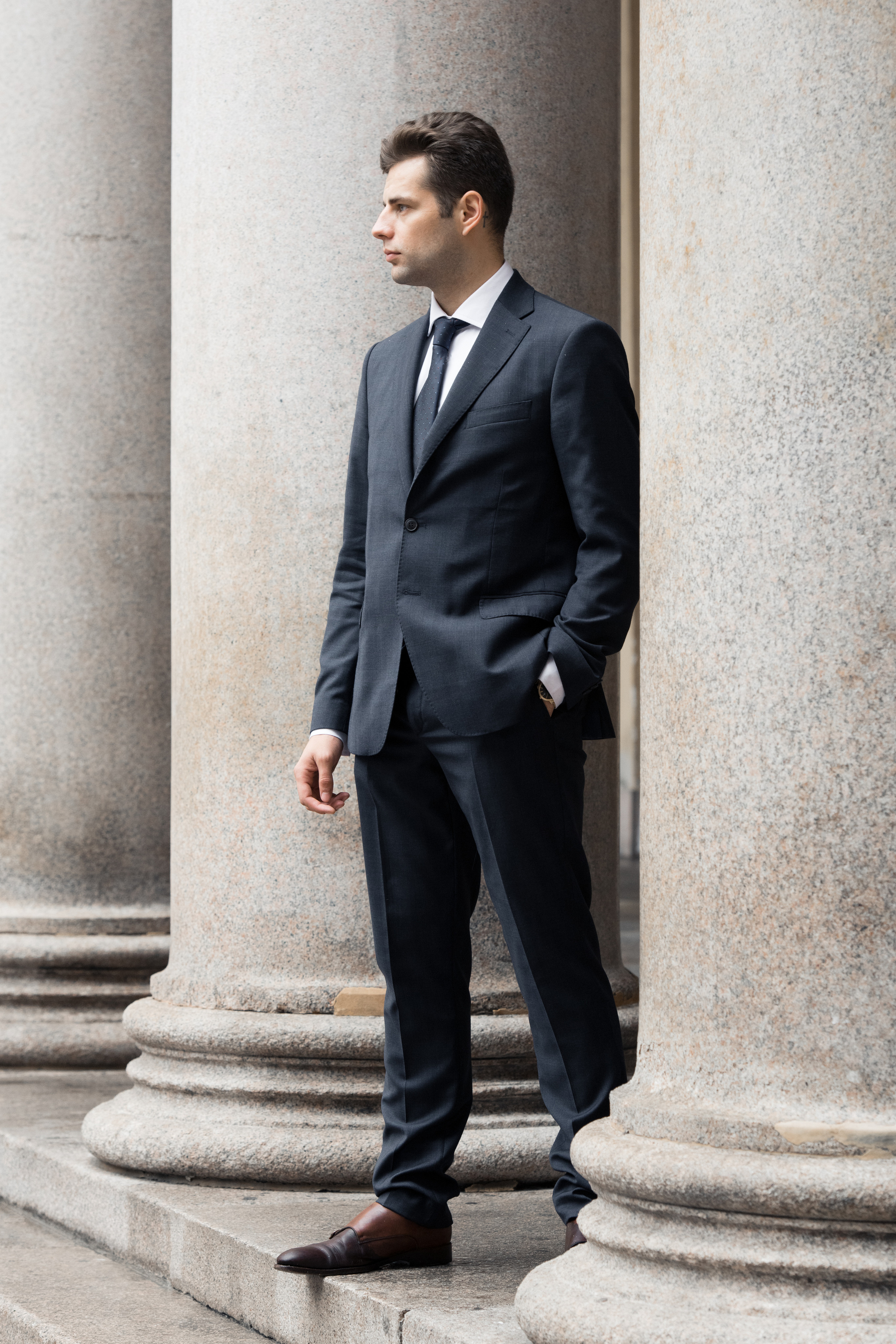 A fiance is waiting for his bride in Milan, Italy