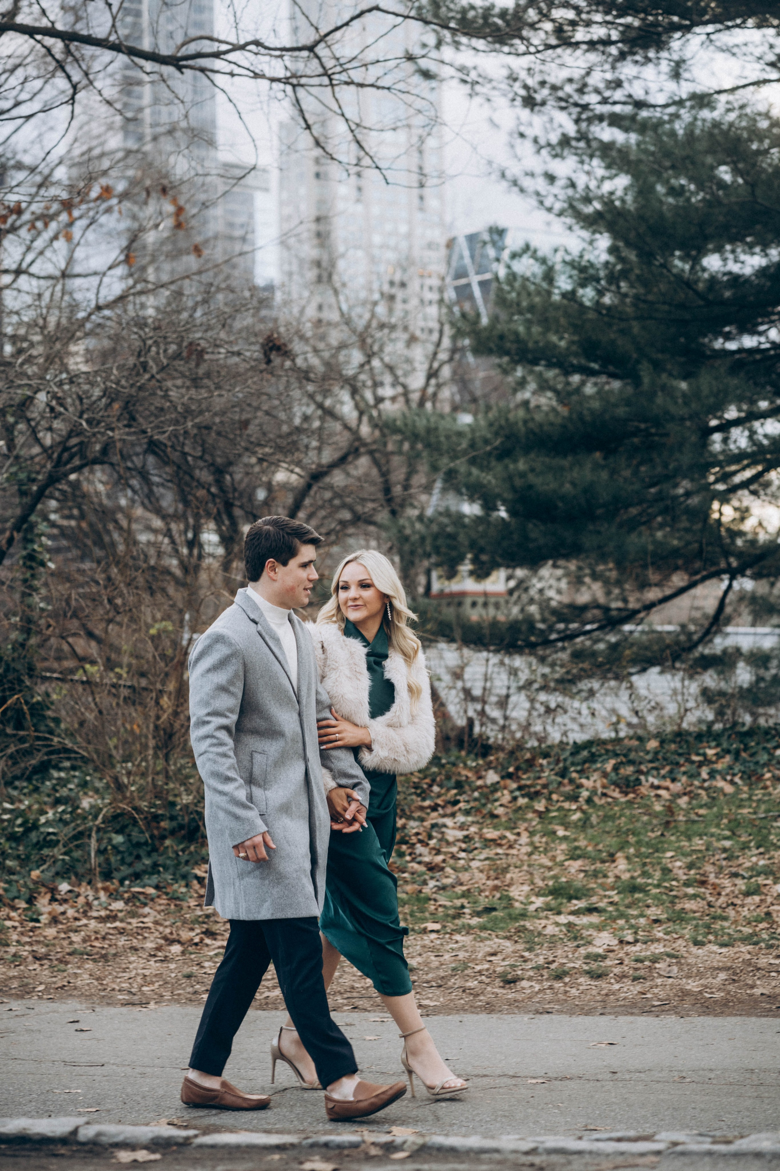 Ring close-up during proposal in Central Park.
