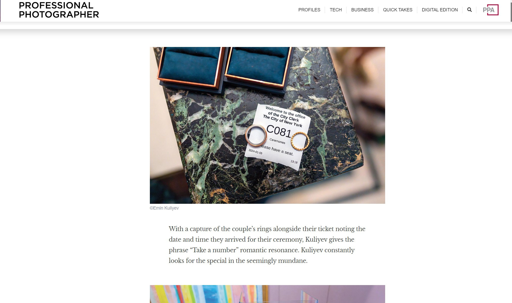 Two short articles about me in the latest issue of  (PPA) magazine. Emin Kuliyev — Award-Winning Wedding Photojournalist NYC & USA | Best Wedding Photographer Known for Candid, Timeless Moments