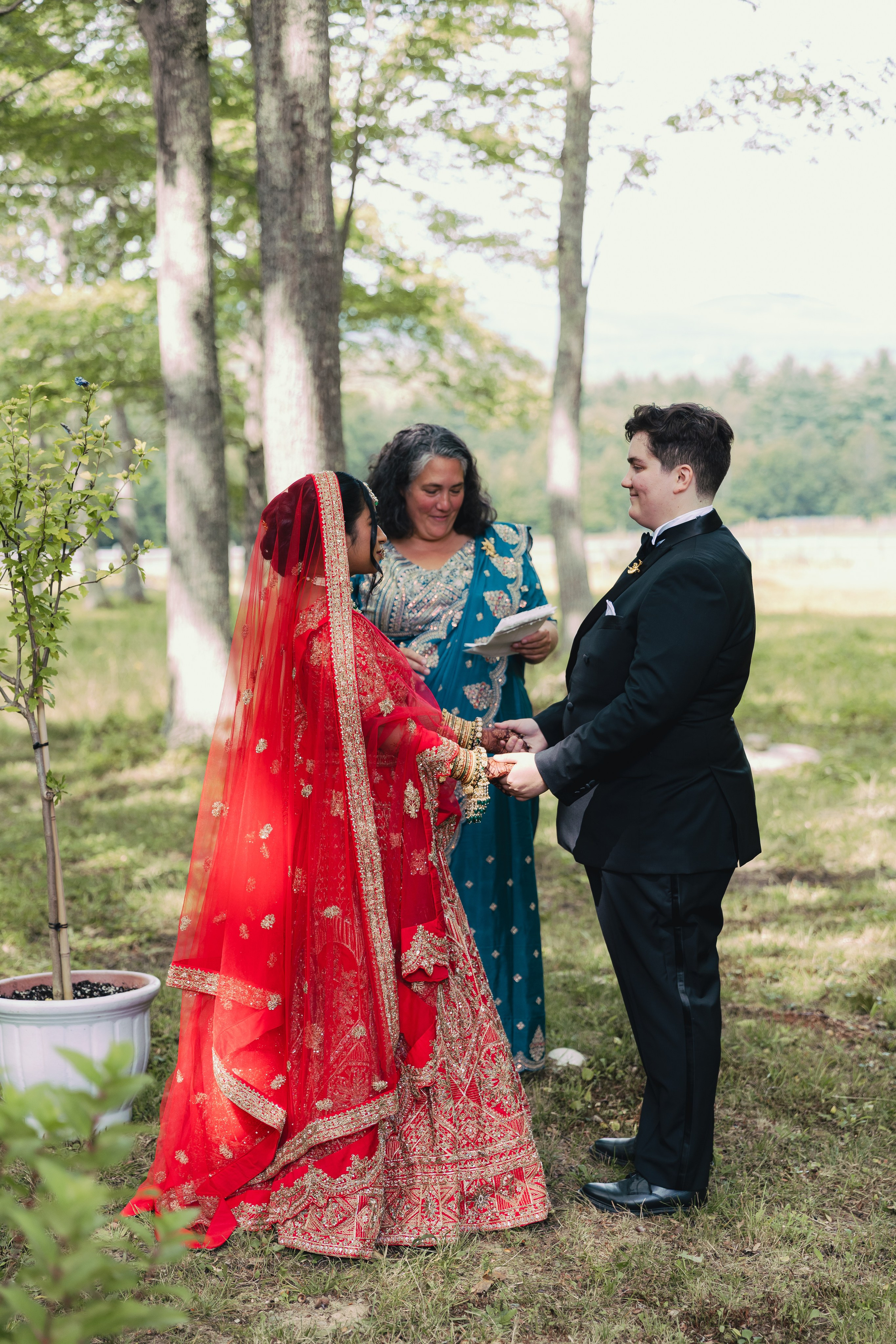 Two-Bride Multicultural Wedding in New Hampshire | Haldi & Nikah