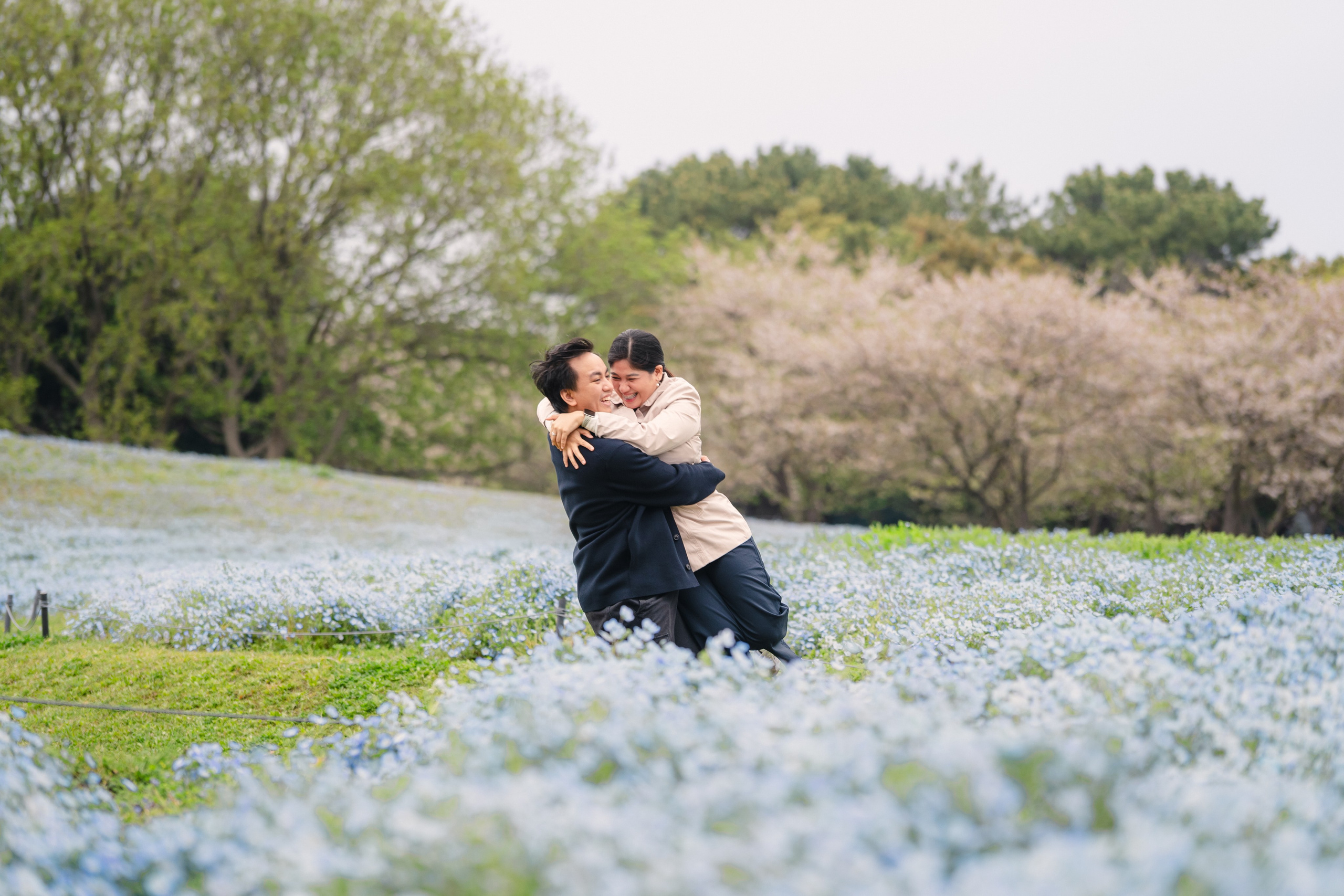 Nemophila Flower Photoshoot Uminonakamichi | Korean Drama Style Portraits Fukuoka. Portrait Photographer in Fukuoka, Japan | Alina Nazarova