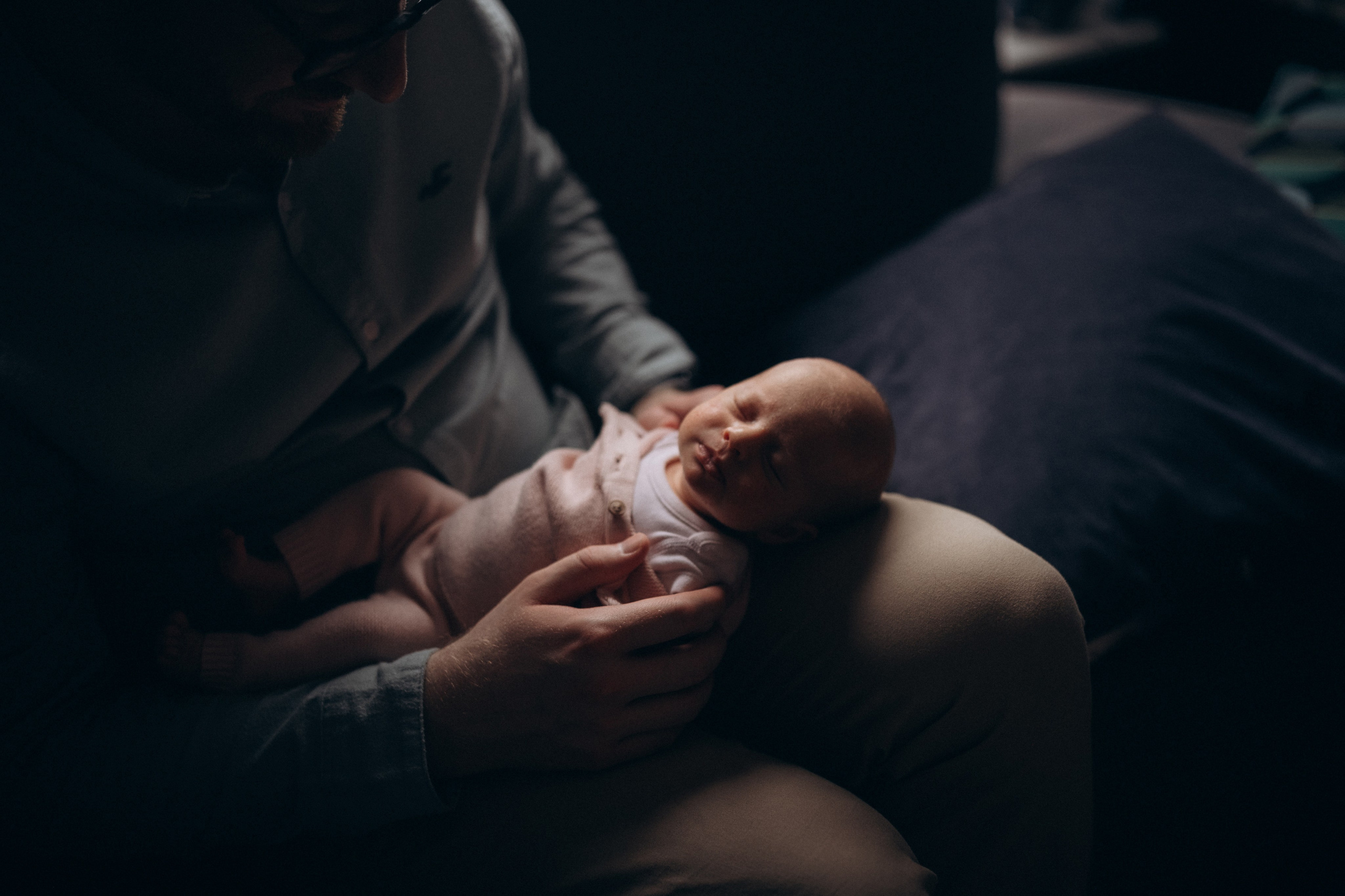 dad holding baby