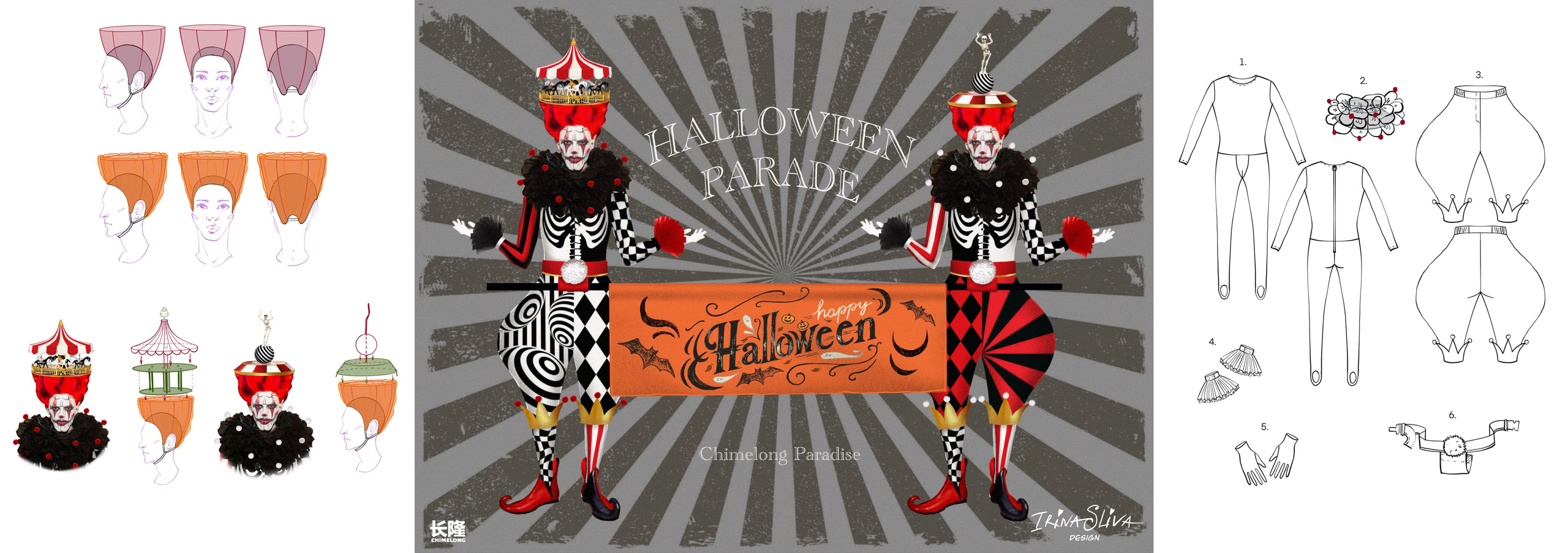 HALLOWEEN. Costume Design for Theme Parks & Live Performances | Character & Parade & Stage Costumes | 2D & 3D Costume Illustrations