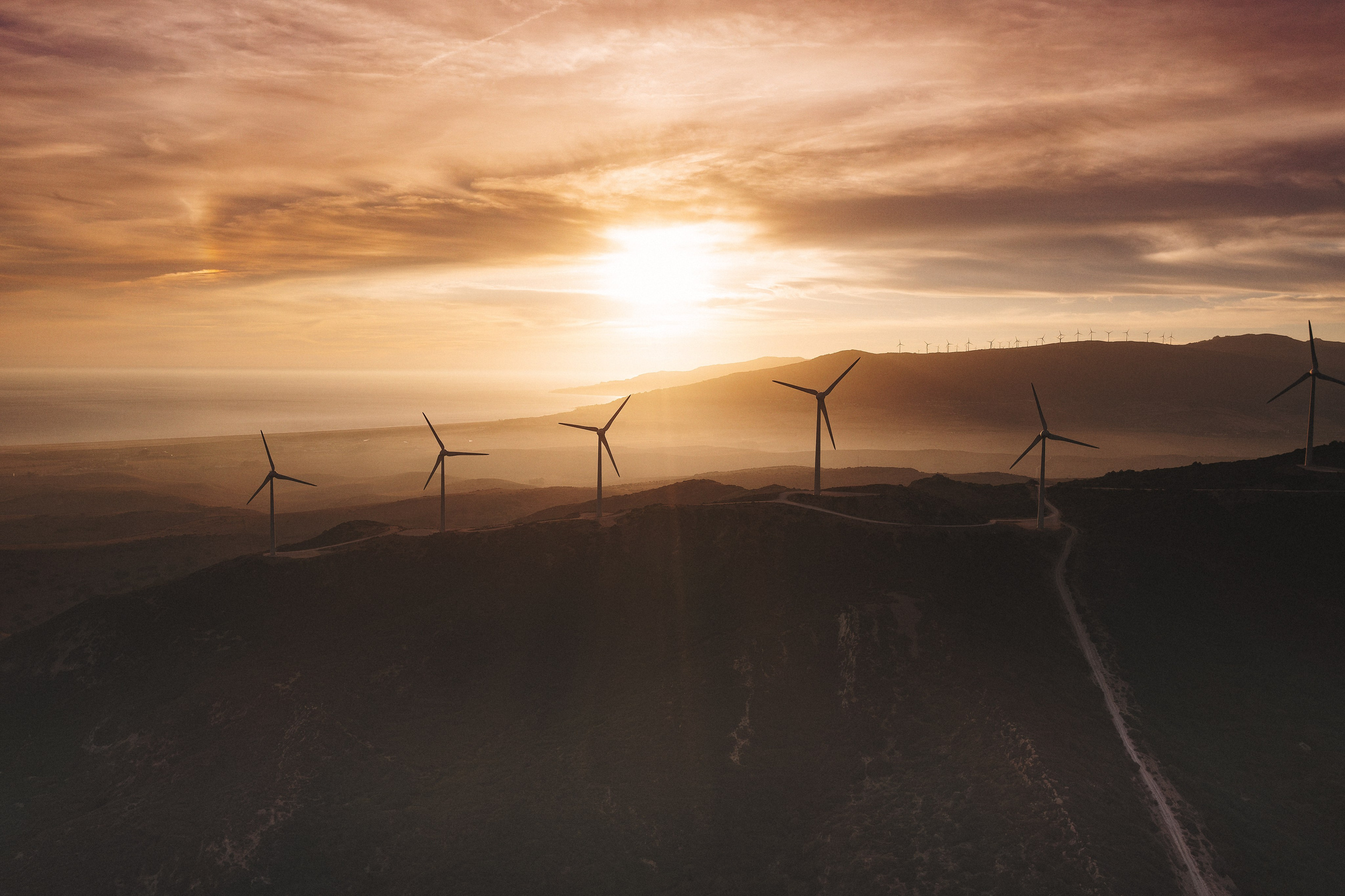 Marbella real estate photographer captures Tarifa’s hillside wind farms from above