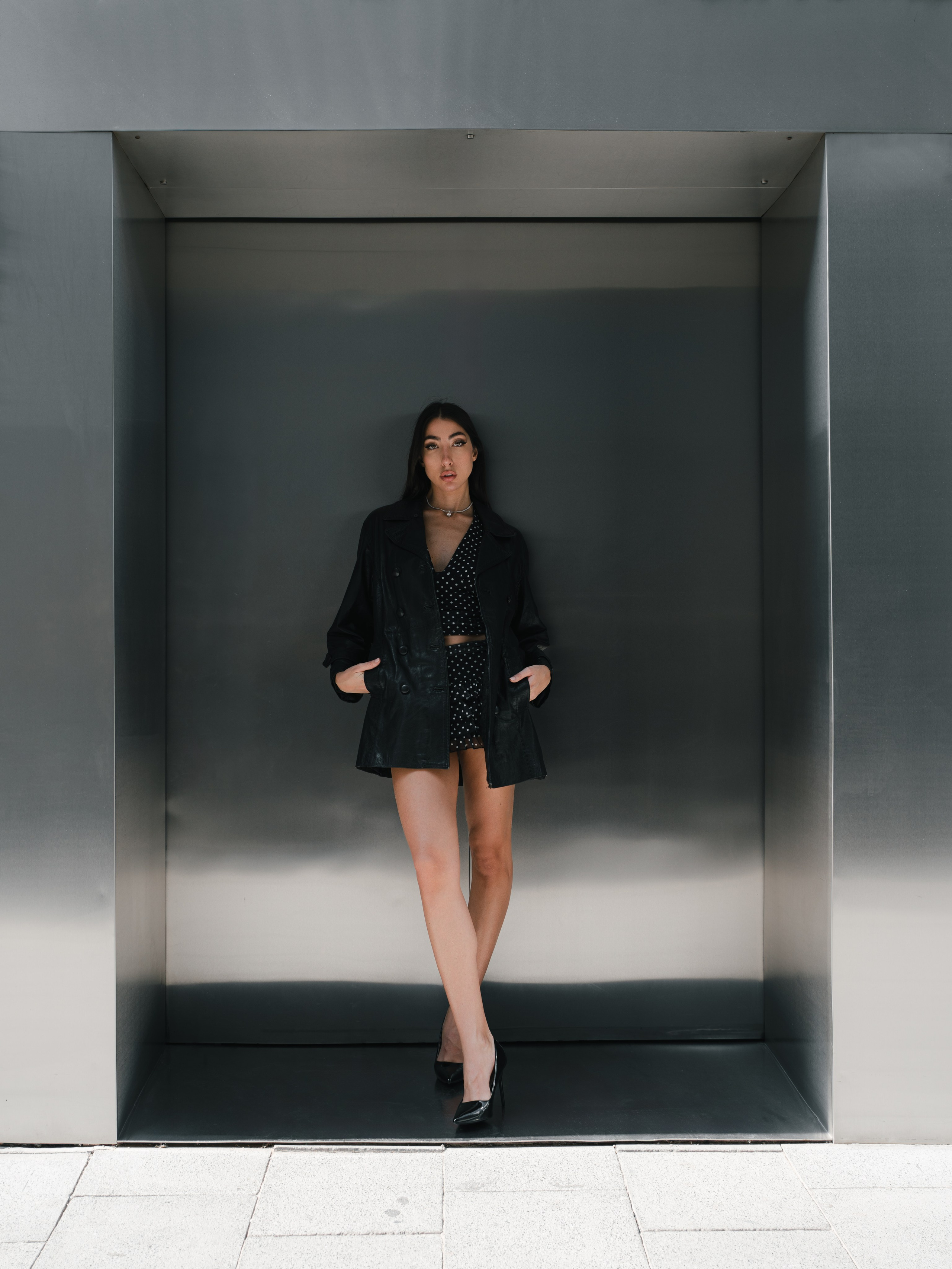 Urban geometry contemporary fashion portrait series in Dubai by Alisha Geva. Alisha Geva | Contemporary fashion women’s portrait Dubai