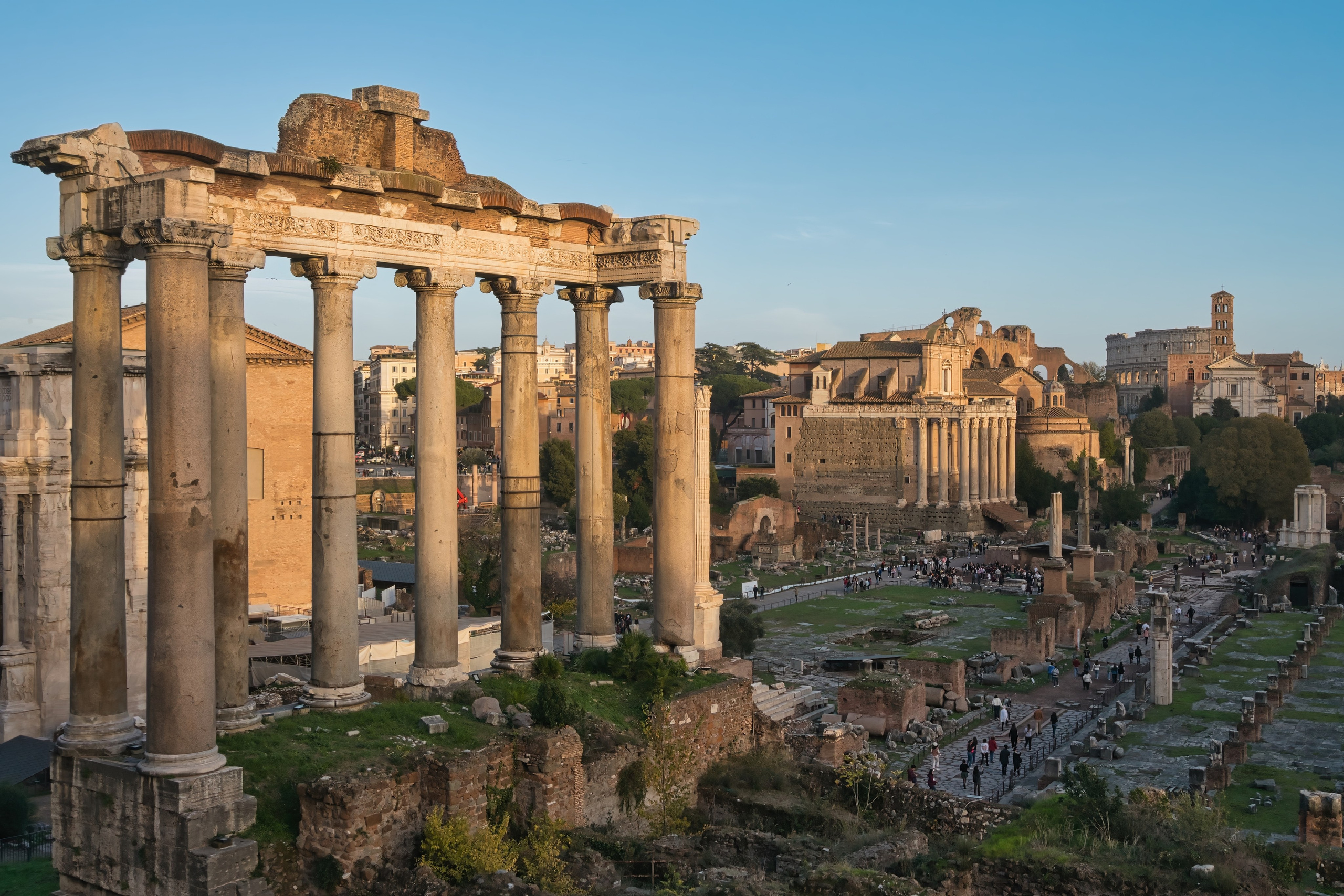 Photography of Italy – Temple of Saturn and the Roman Forum in Rome, photographed as part of a photography book about Rome.