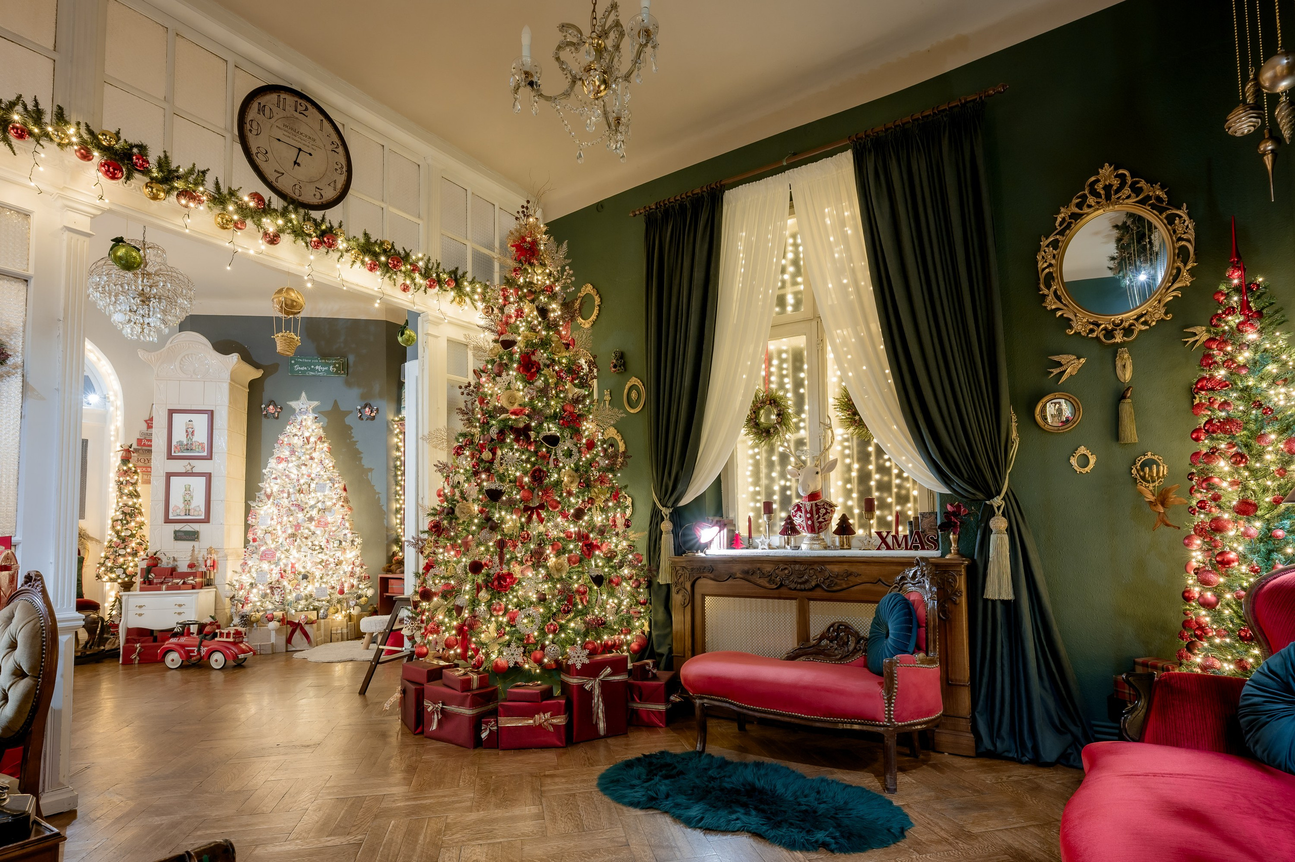 studio foto Craciun cu lumini calde si atmosfera cozy