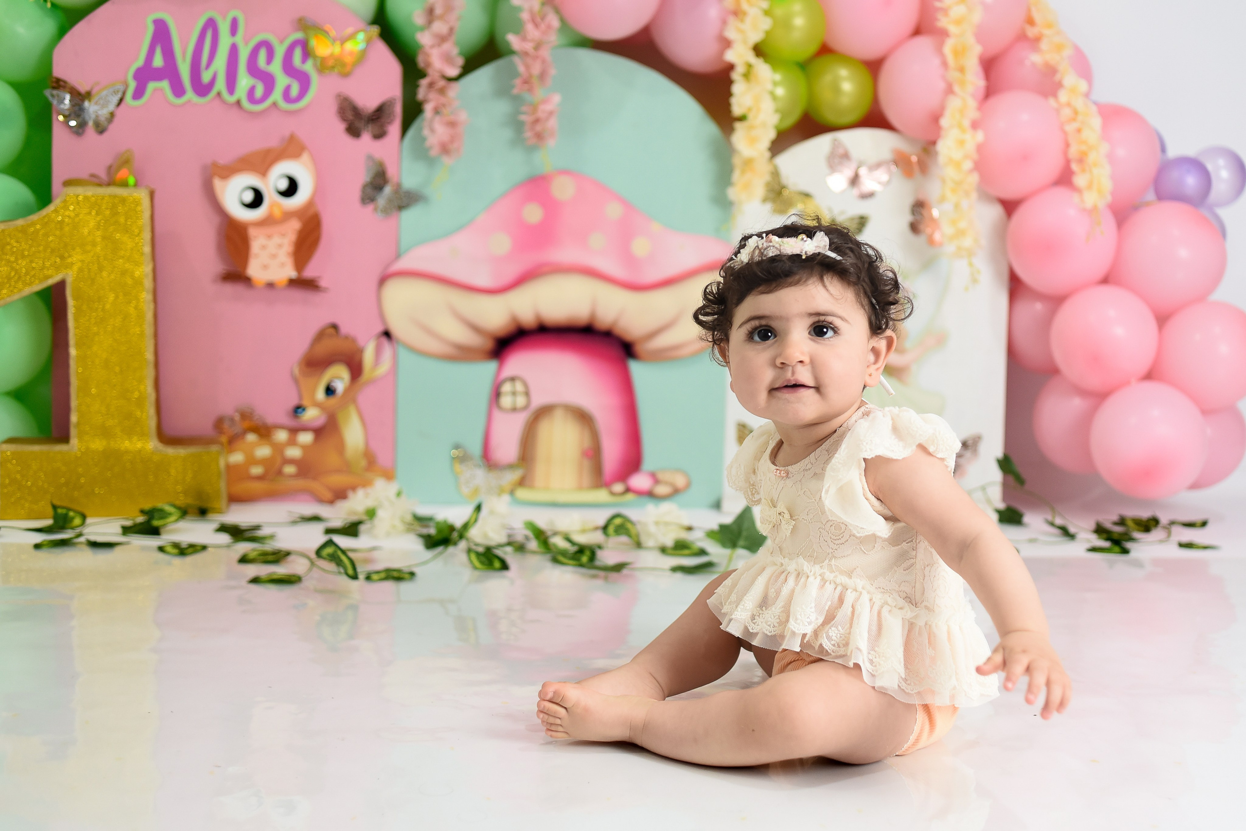 Sesión 1er año de Aliss. Temática: Bosque encantado. Fotografo de casamiento en misiones y fotógrafo de familia  Posadas