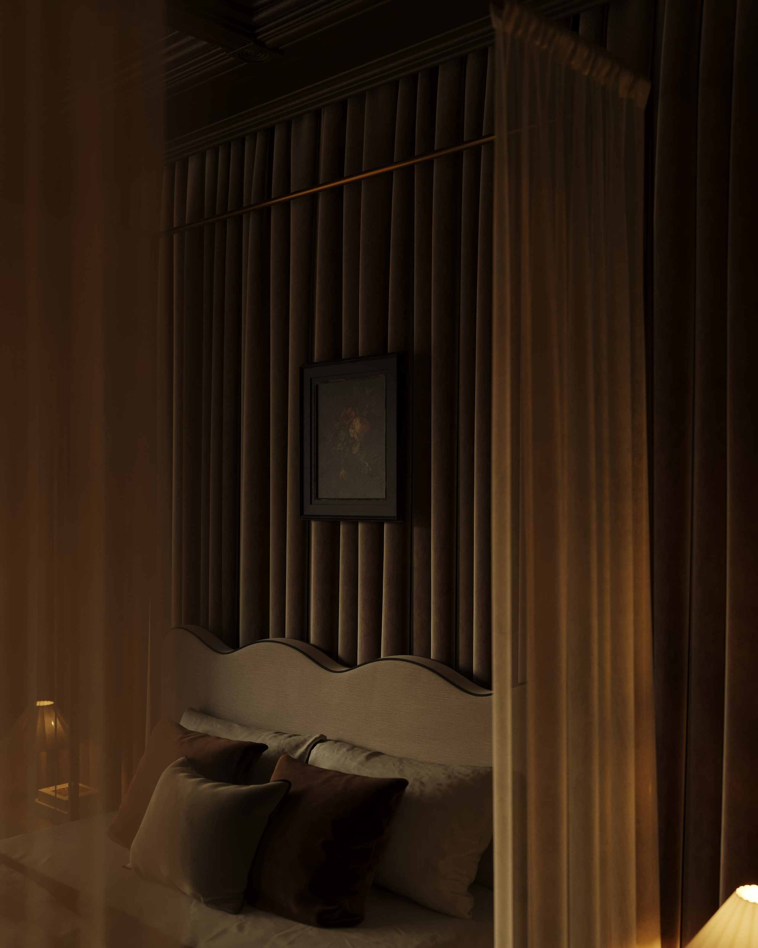 [AS] Dark Elegance Bedroom. Anastasia Sorochin| 3d Visualization