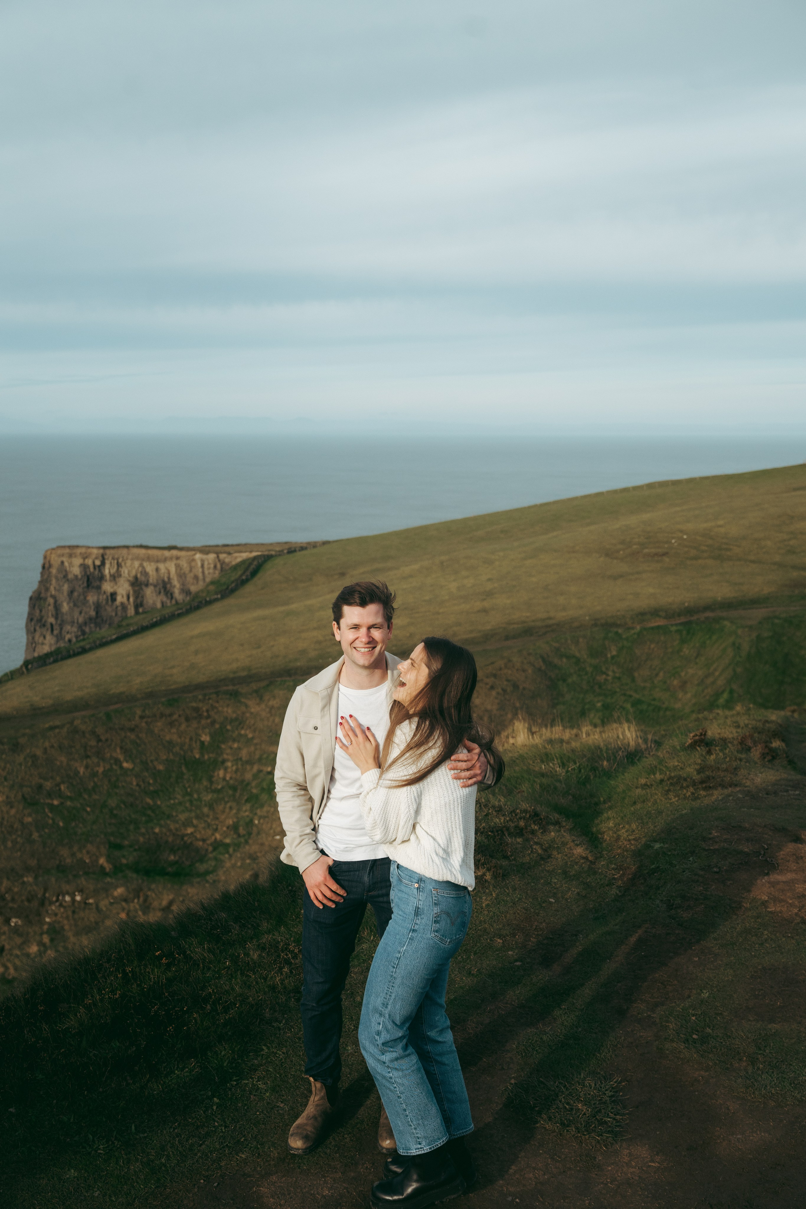 Proposal at Cliffs Moher. Wedding and family photographer Ireland