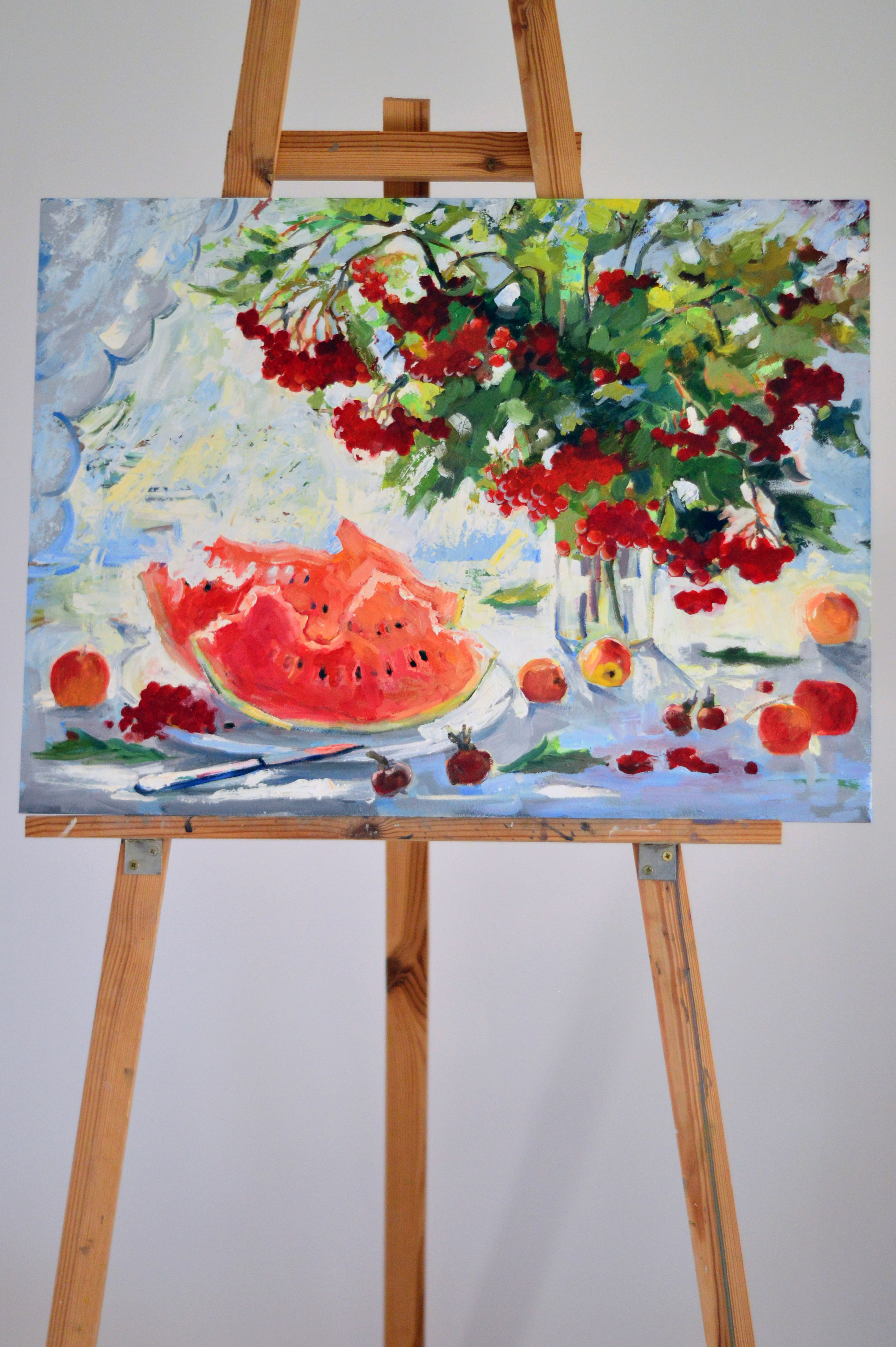 «Scarlet watermelon, red rowan». Художник живописец Савелова Ольга