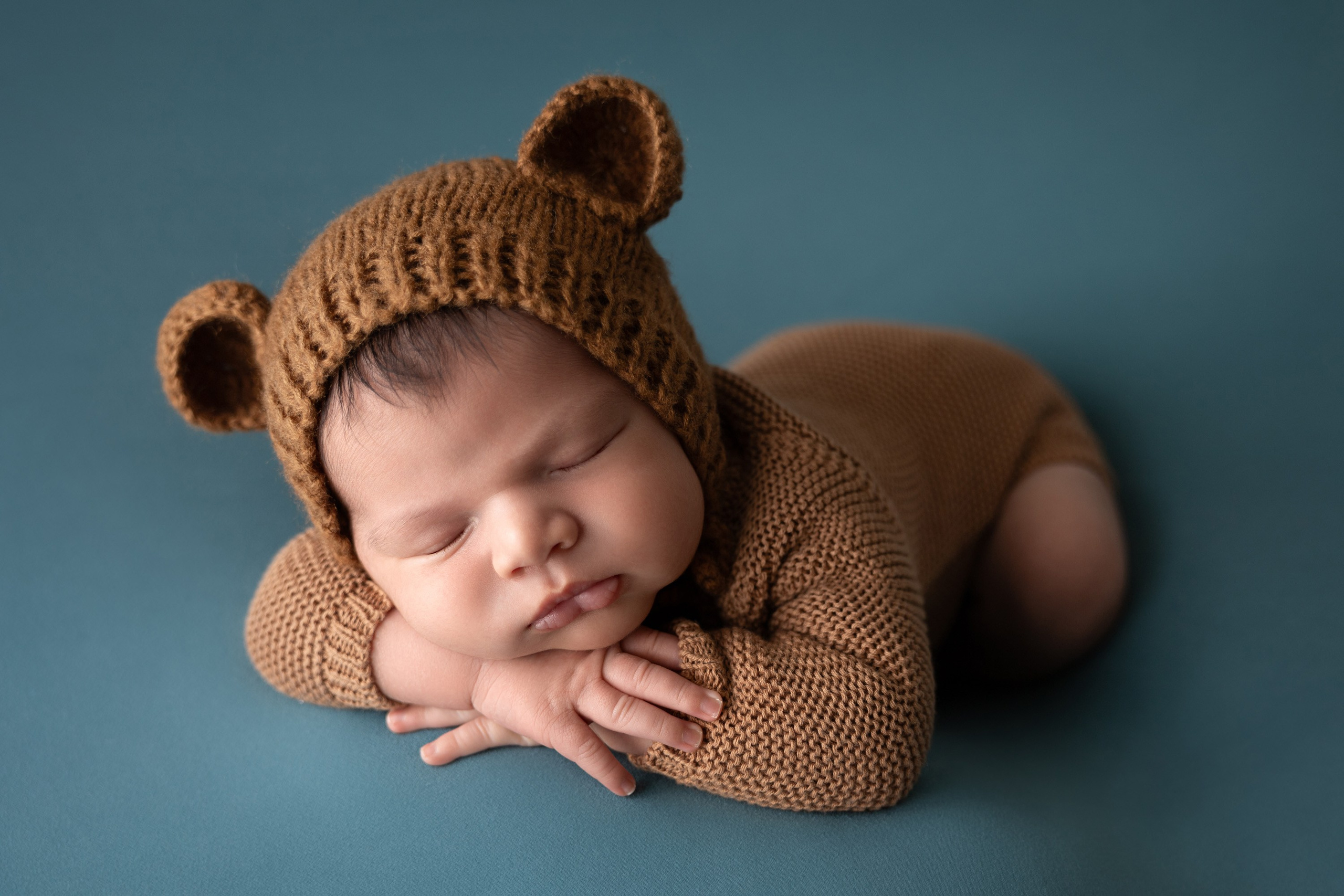 baby photoshoot in teal color
