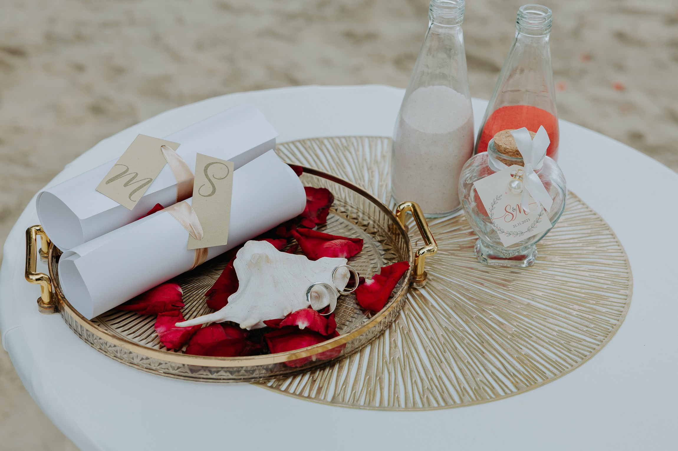 Simone & Matthias Peter. Buddhist blessing wedding Ceremony on Koh Samui, Thailand