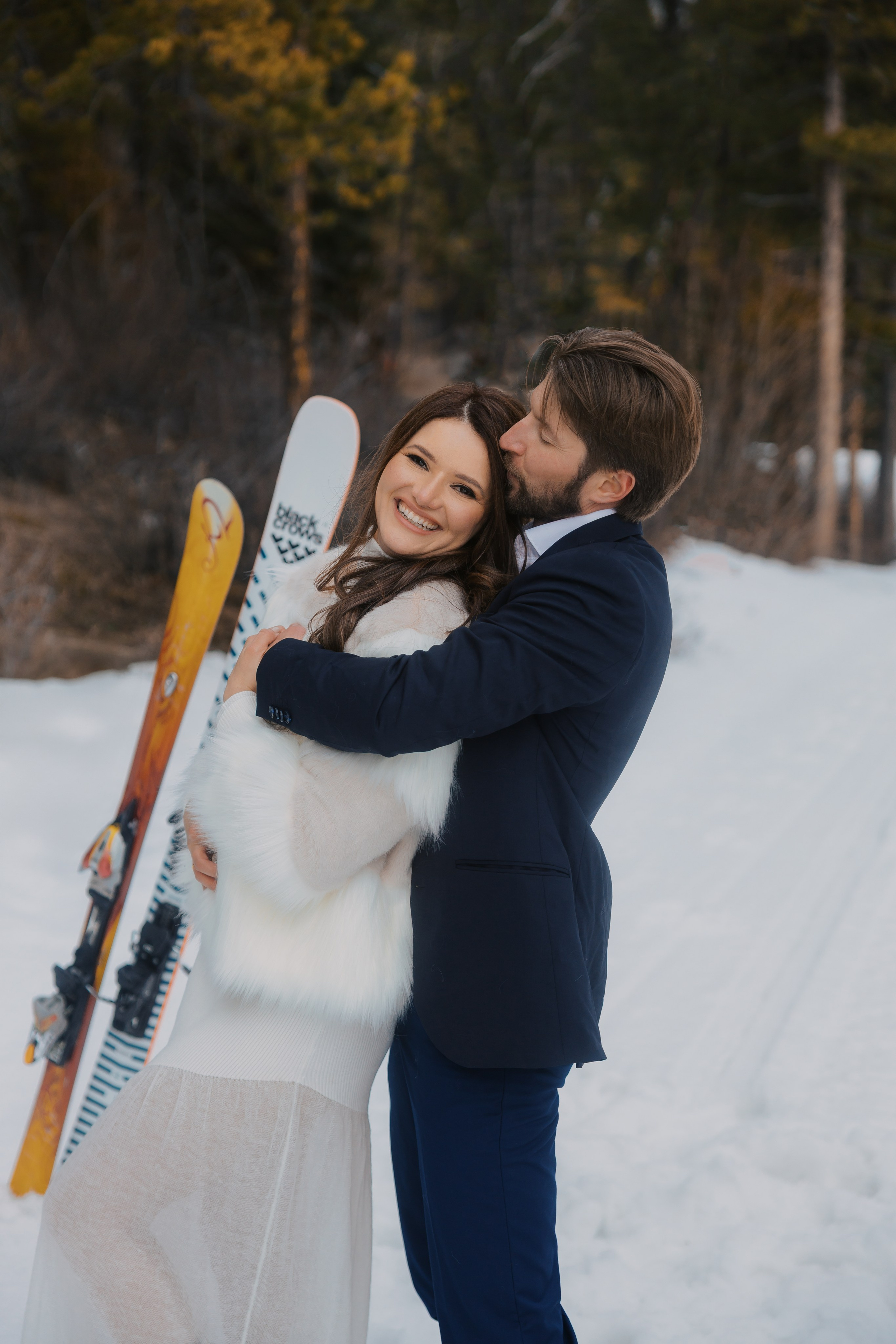 Ski engagement session. Home