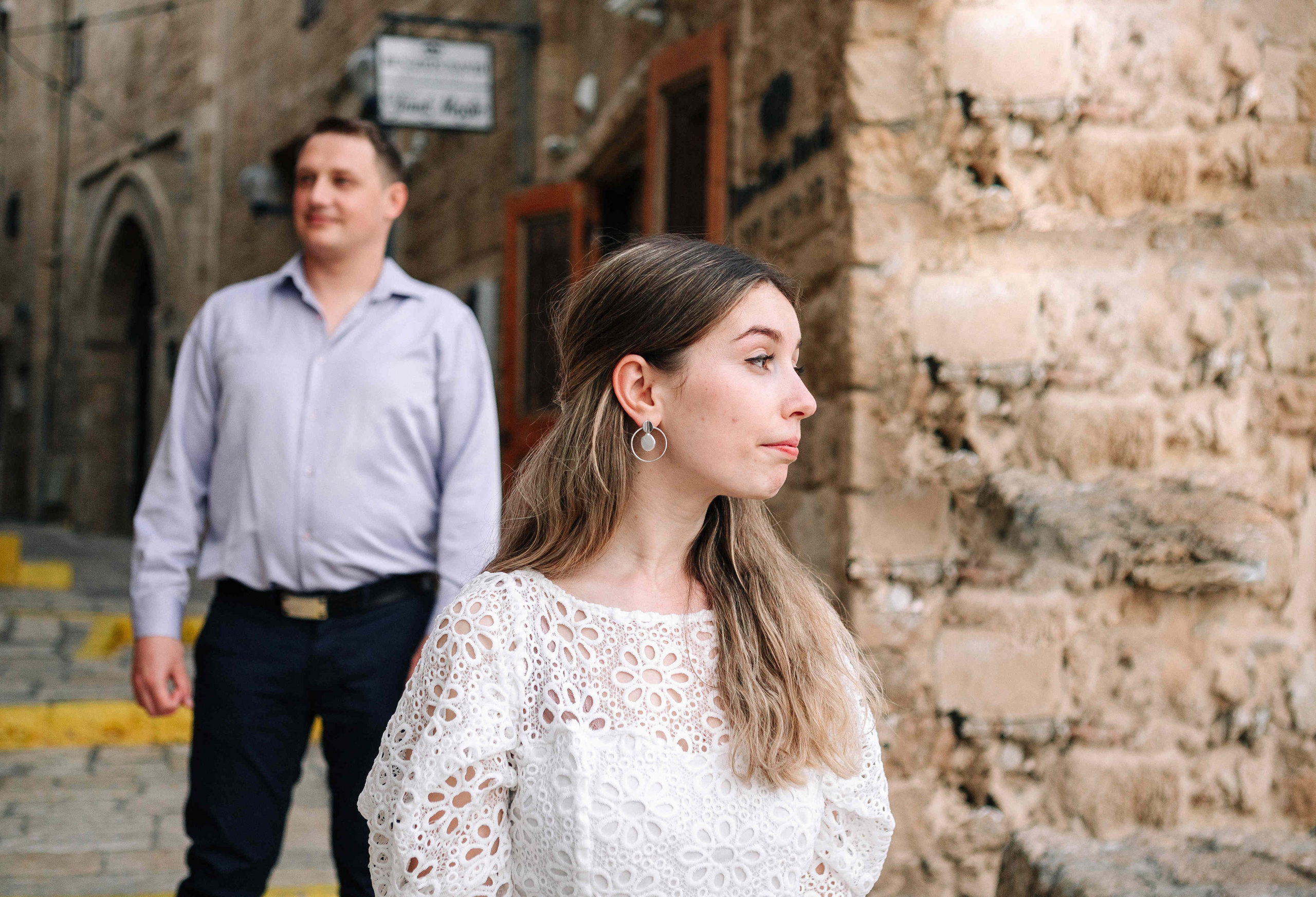 LOVERS IN JAFFO. PHOTOGRAPHER IN ISRAEL
