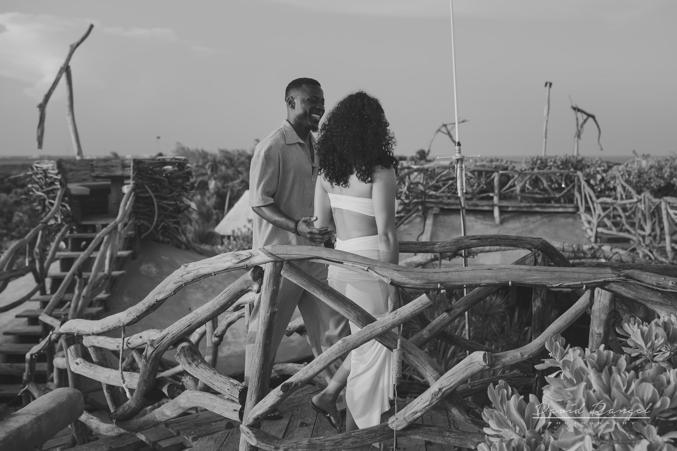 Akon and Tylor engagement session at the Hotel Karan Tulum. Destination wedding photographer based in Cancun and Riviera Maya with service worldwide