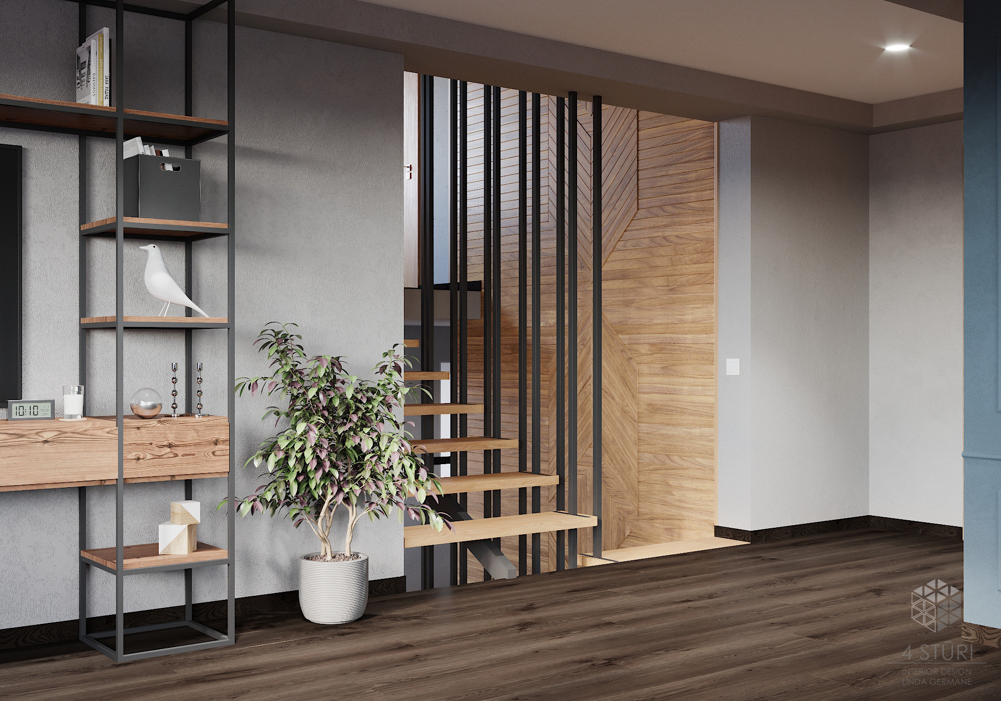 Māja Jēkabpilī. Interjera dizaina studija 4 Stūri