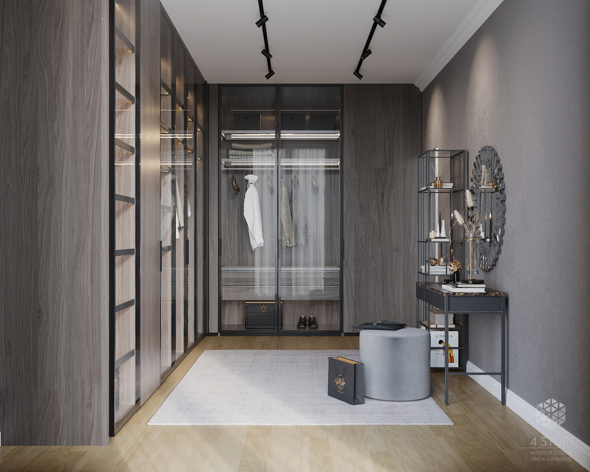 Garderobes telpa 2. Interjera dizaina studija 4 Stūri