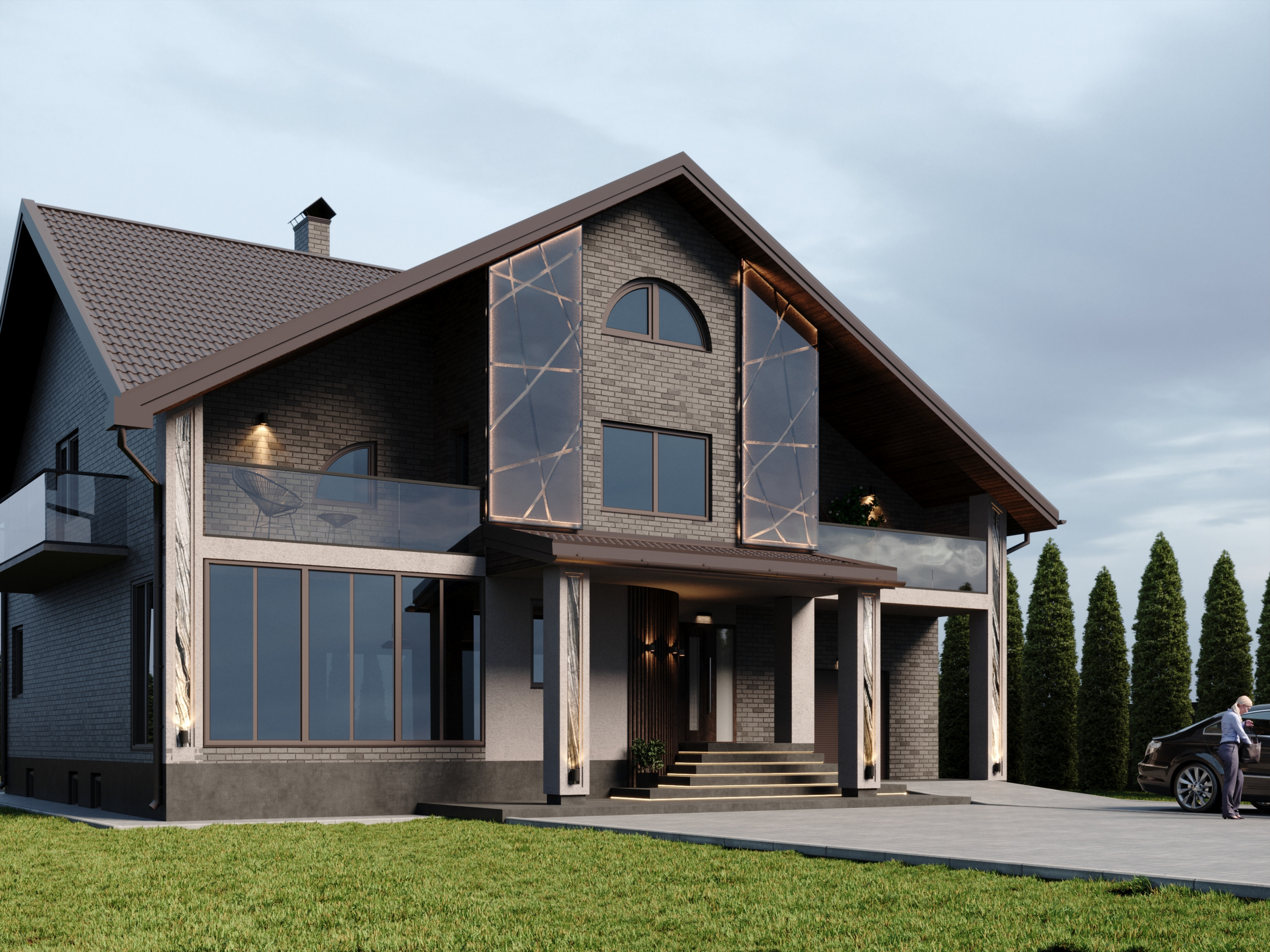 Privāta māja 350m2. Interjera dizaina studija 4 Stūri