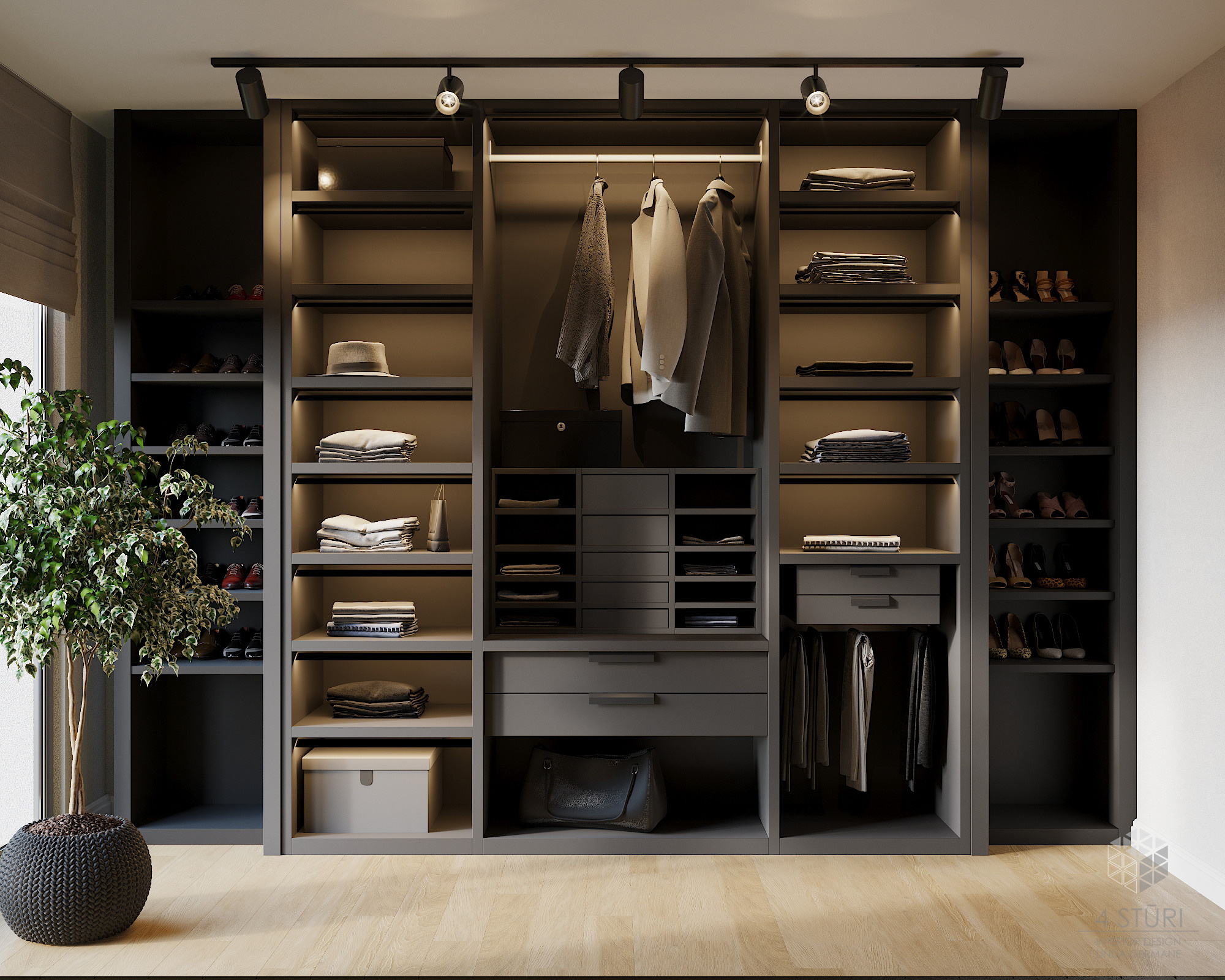 Гардеробная комната 1. Студия дизайна интерьера 4 Stūri