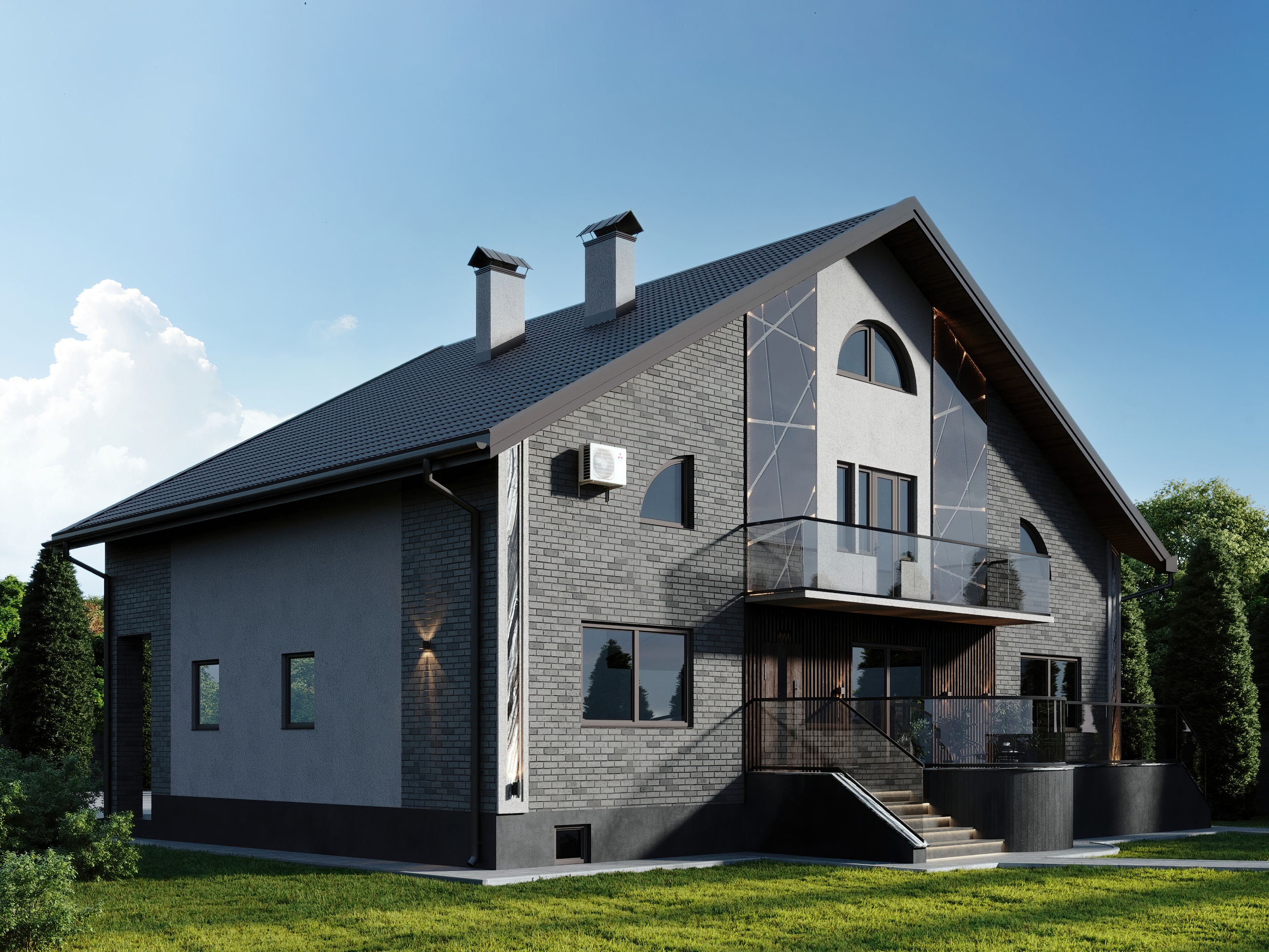 Privāta māja 350m2. Interjera dizaina studija 4 Stūri