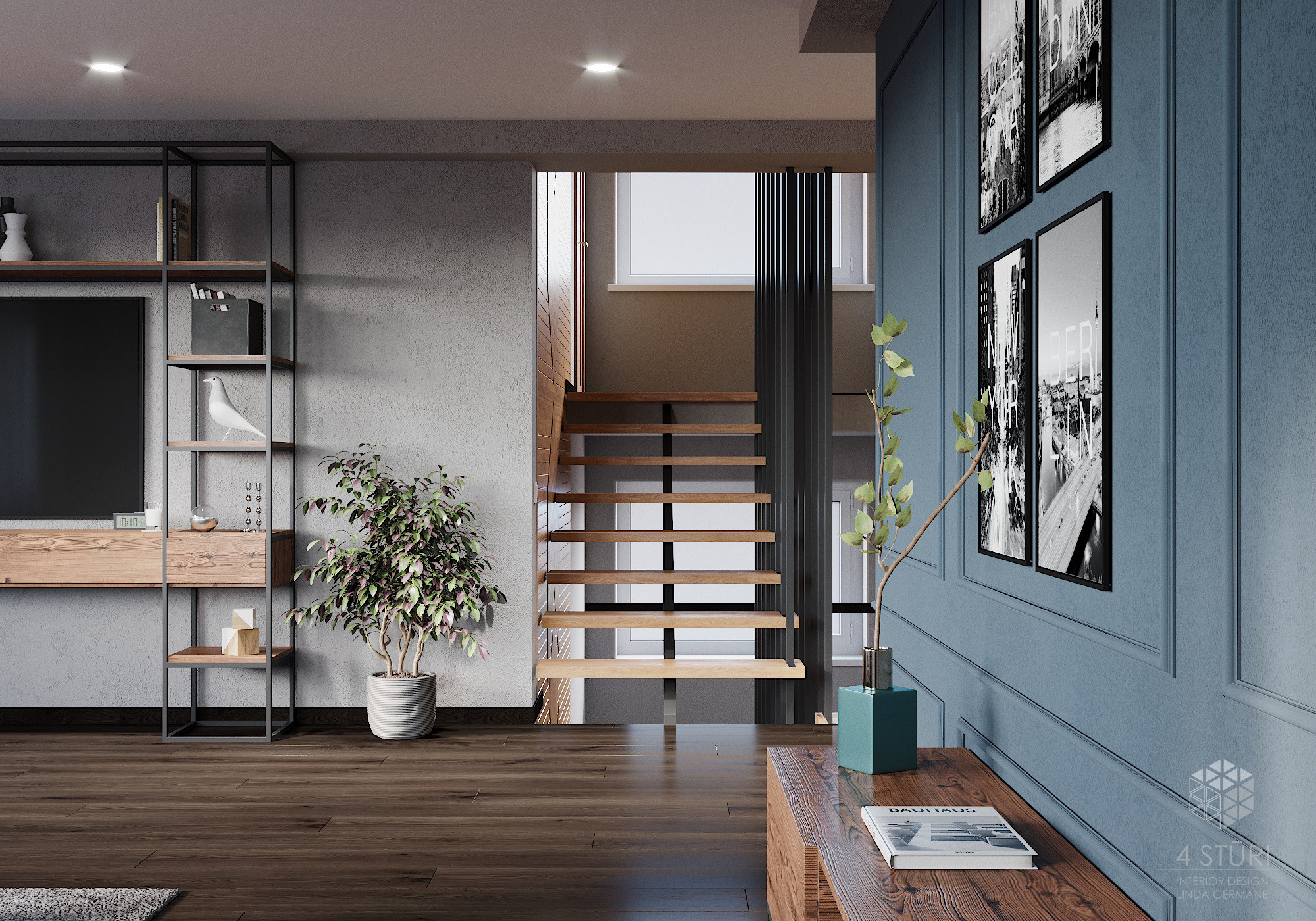 Māja Jēkabpilī. Interjera dizaina studija 4 Stūri