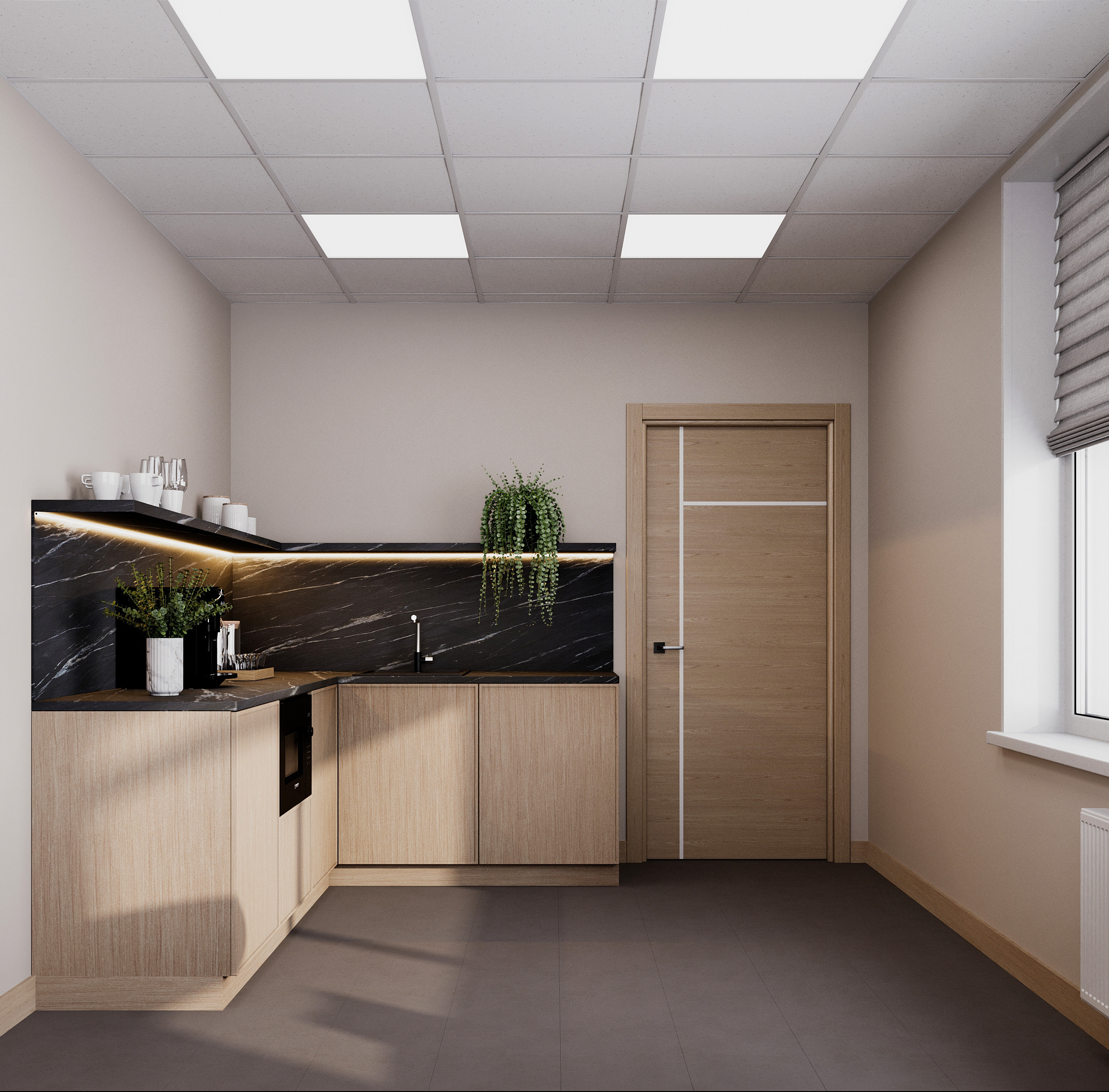 Uzņēmuma administratīvās telpas. Interjera dizaina studija 4 Stūri