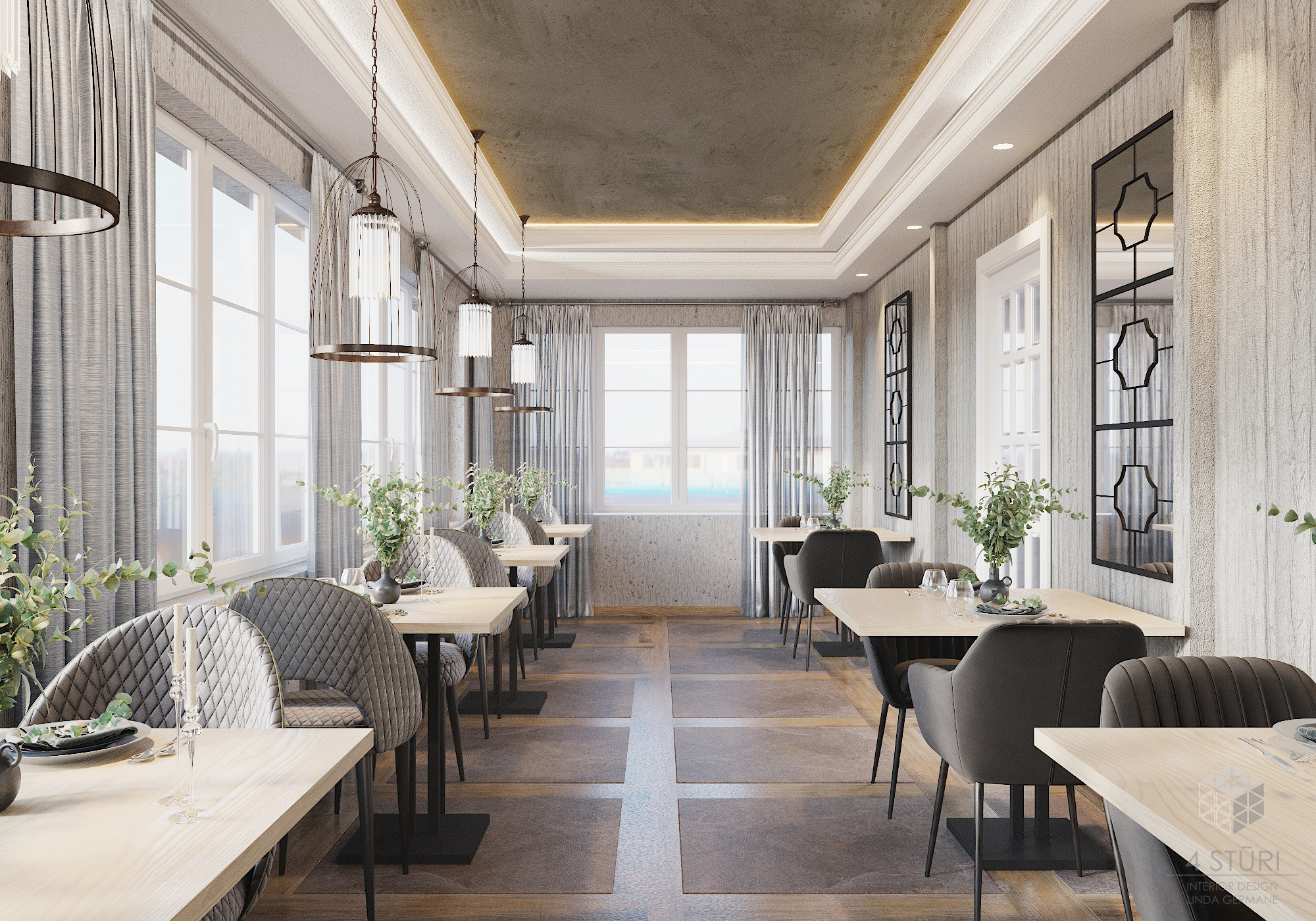 Restorāns «Heaven» Šveicē. Interjera dizaina studija 4 Stūri