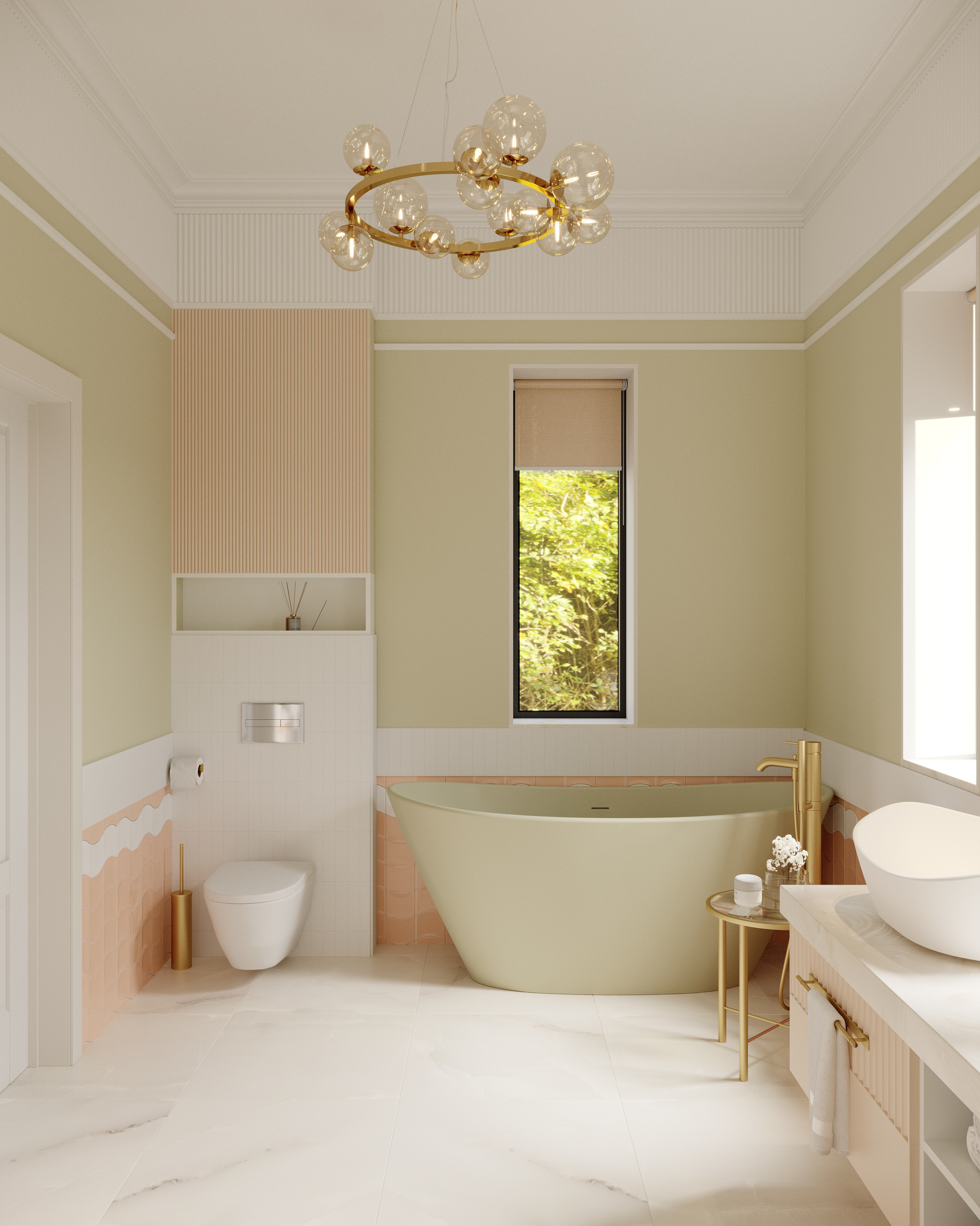 Bērnu vannas istaba. Interjera dizaina studija 4 Stūri