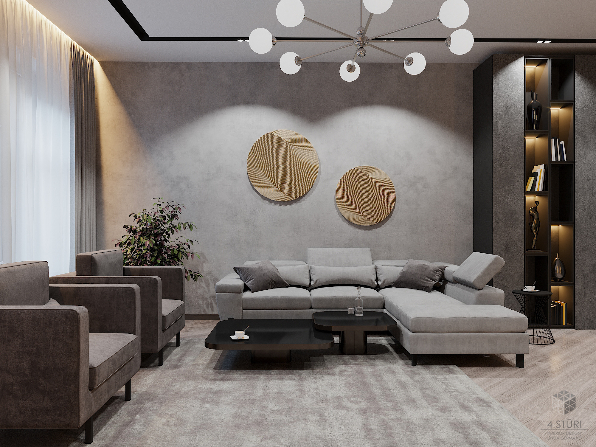 Квартира 114 м². Студия дизайна интерьера 4 Stūri