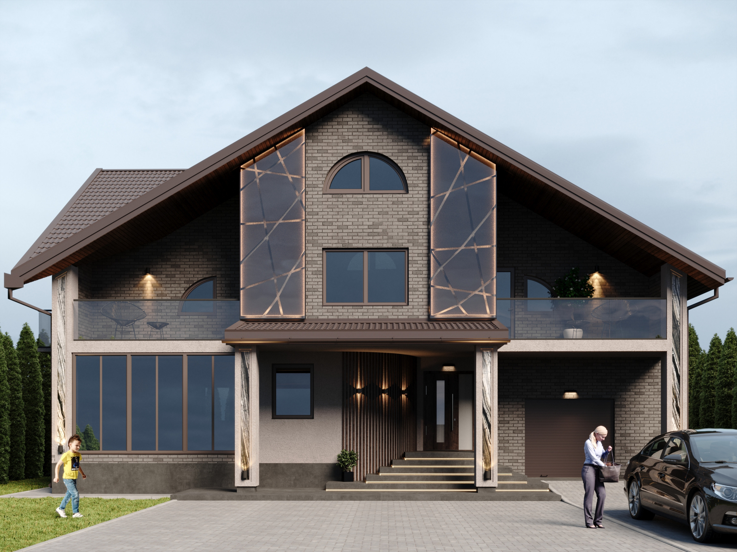 Privāta māja 350m2. Interjera dizaina studija 4 Stūri