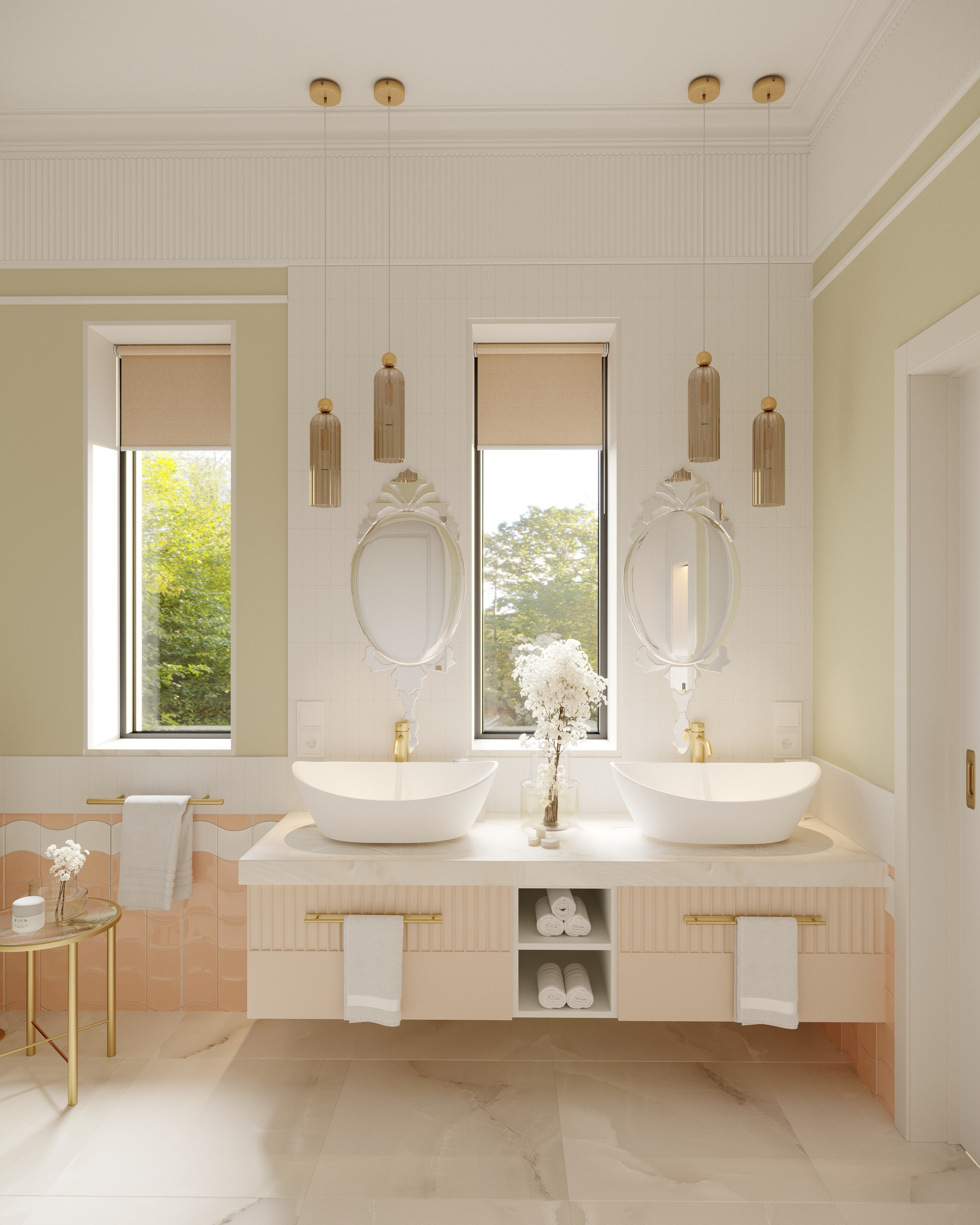 Bērnu vannas istaba. Interjera dizaina studija 4 Stūri