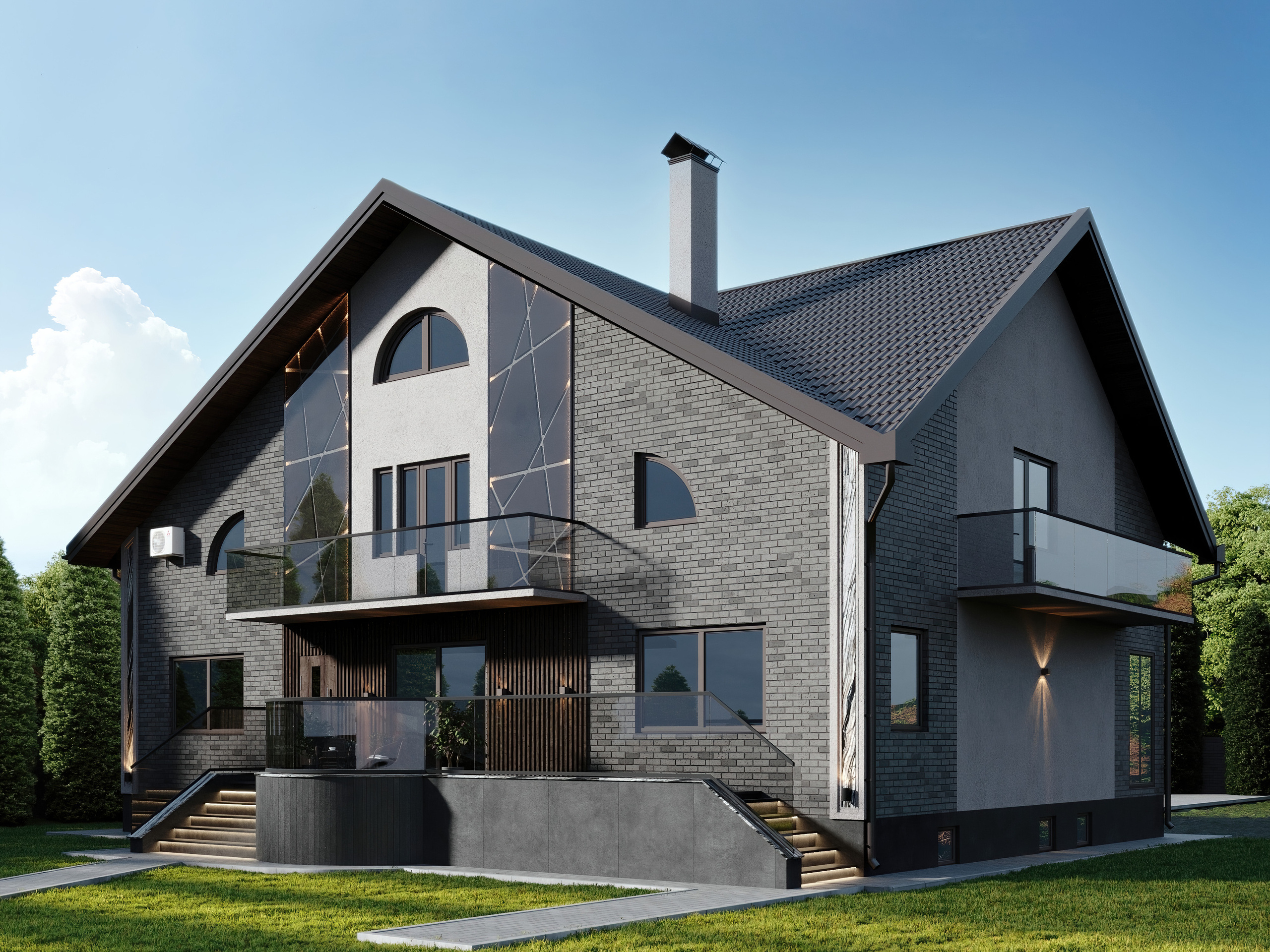 Privāta māja 350m2. Interjera dizaina studija 4 Stūri