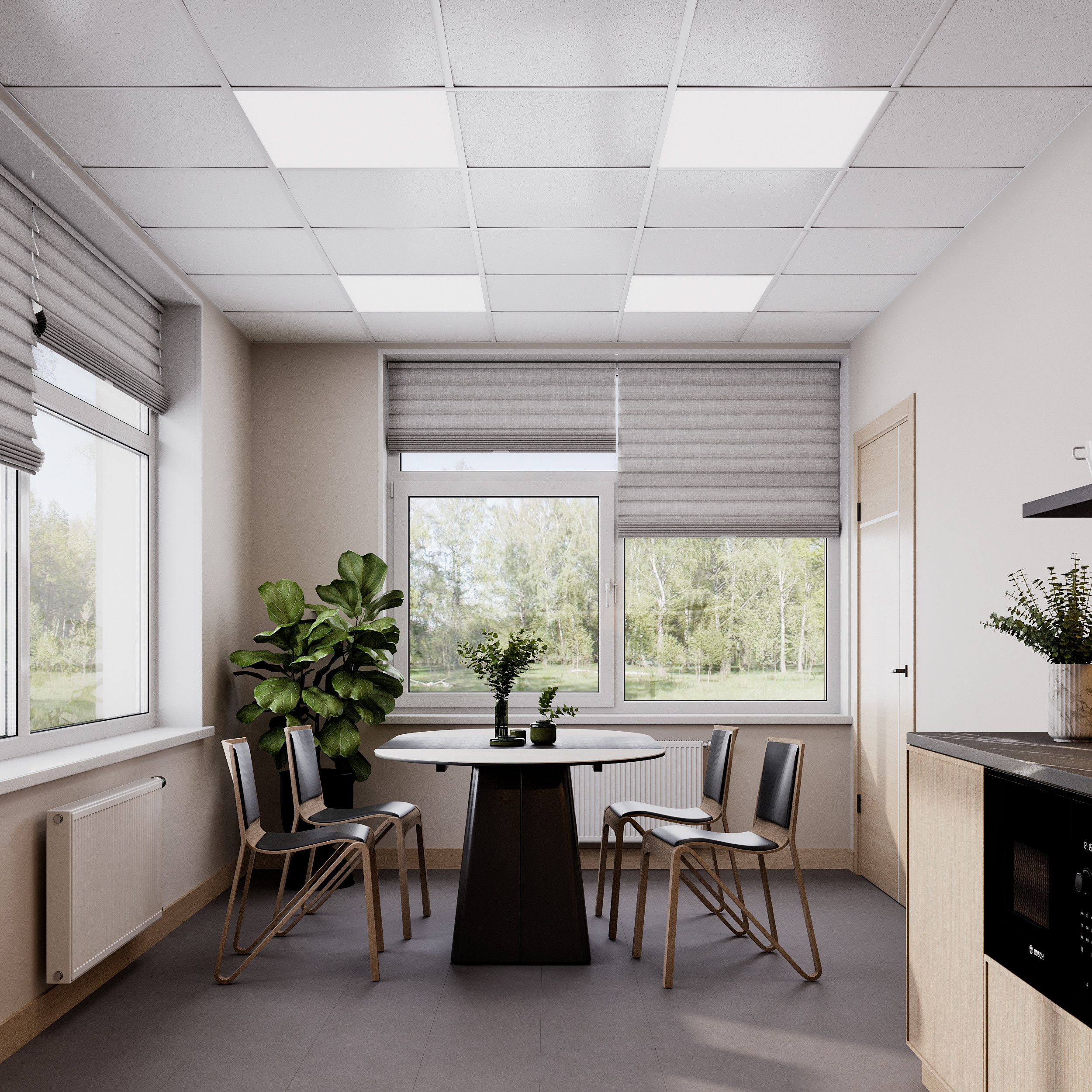 Uzņēmuma administratīvās telpas. Interjera dizaina studija 4 Stūri