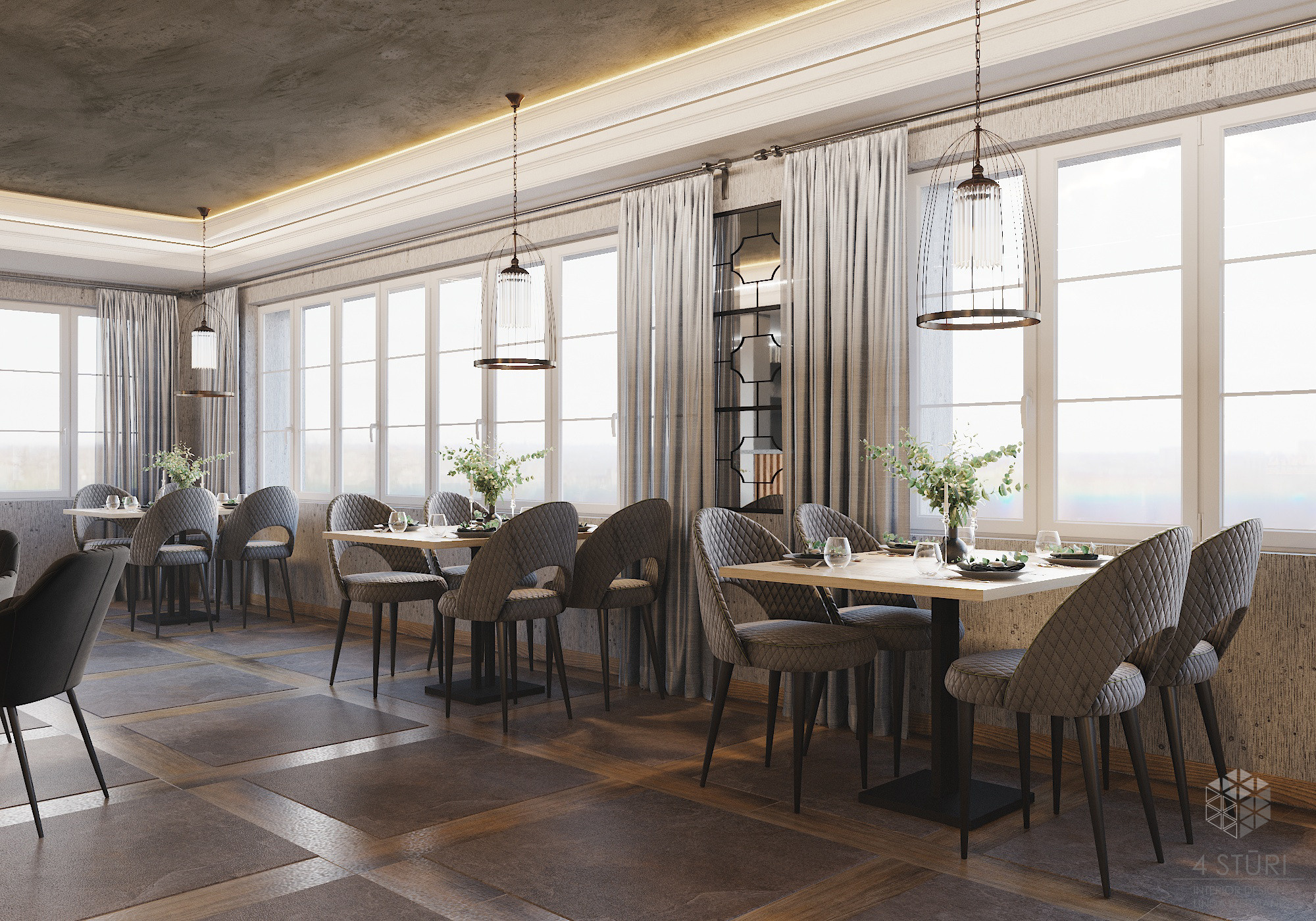 Restorāns «Heaven» Šveicē. Interjera dizaina studija 4 Stūri