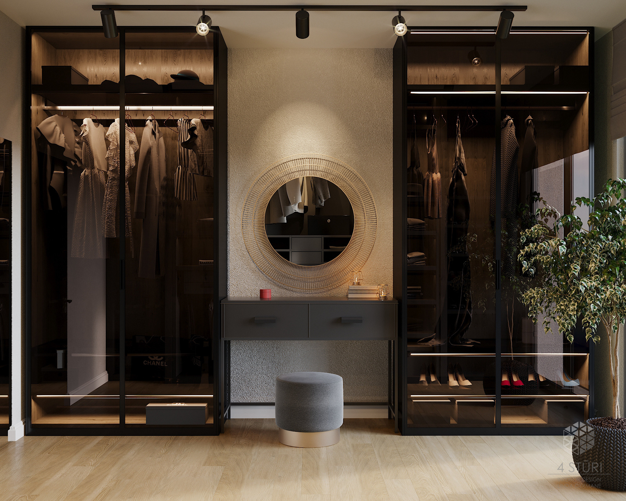 Гардеробная комната 1. Студия дизайна интерьера 4 Stūri