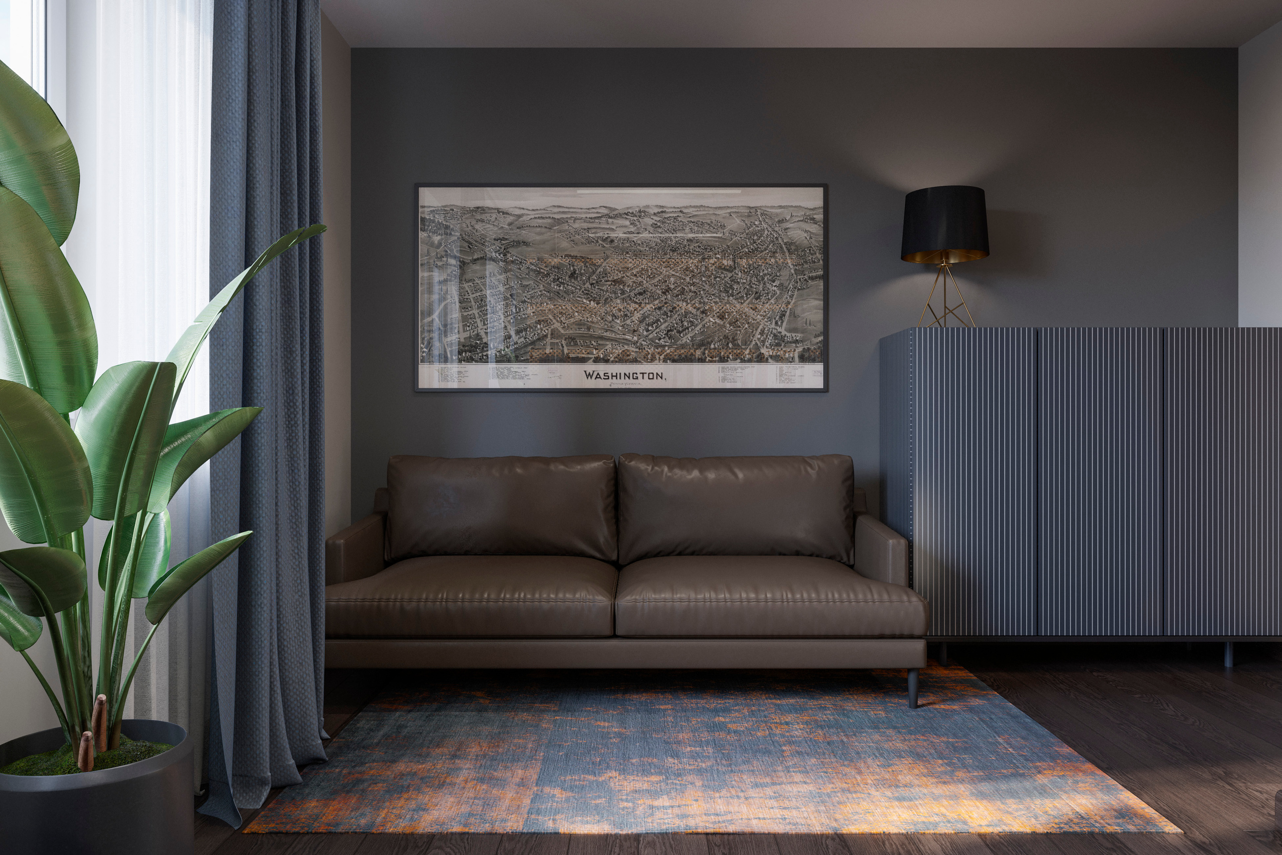 Kabinets. Interjera dizaina studija 4 Stūri