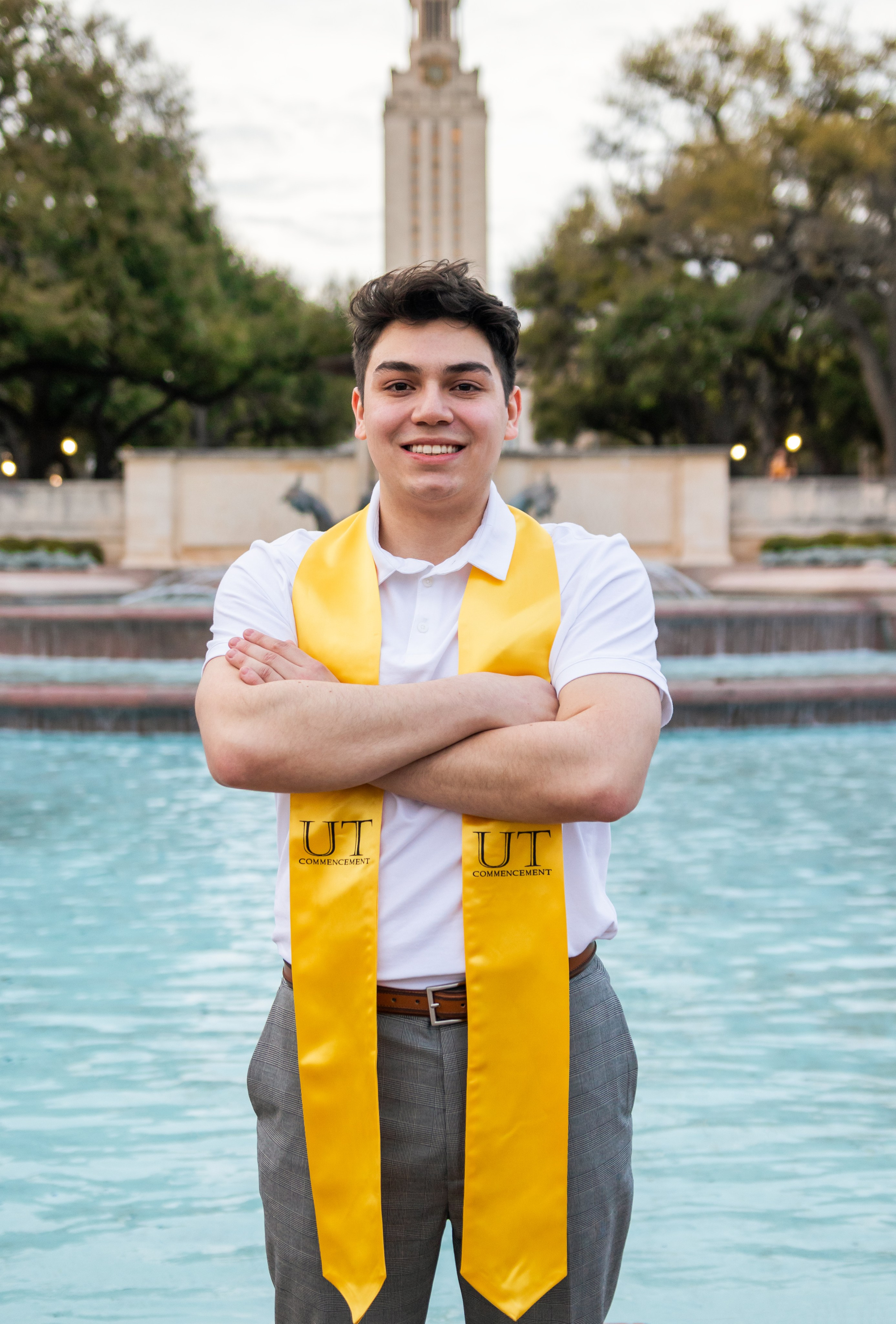 Christopher’s graduation photoshoot at the University of Texas Austin
