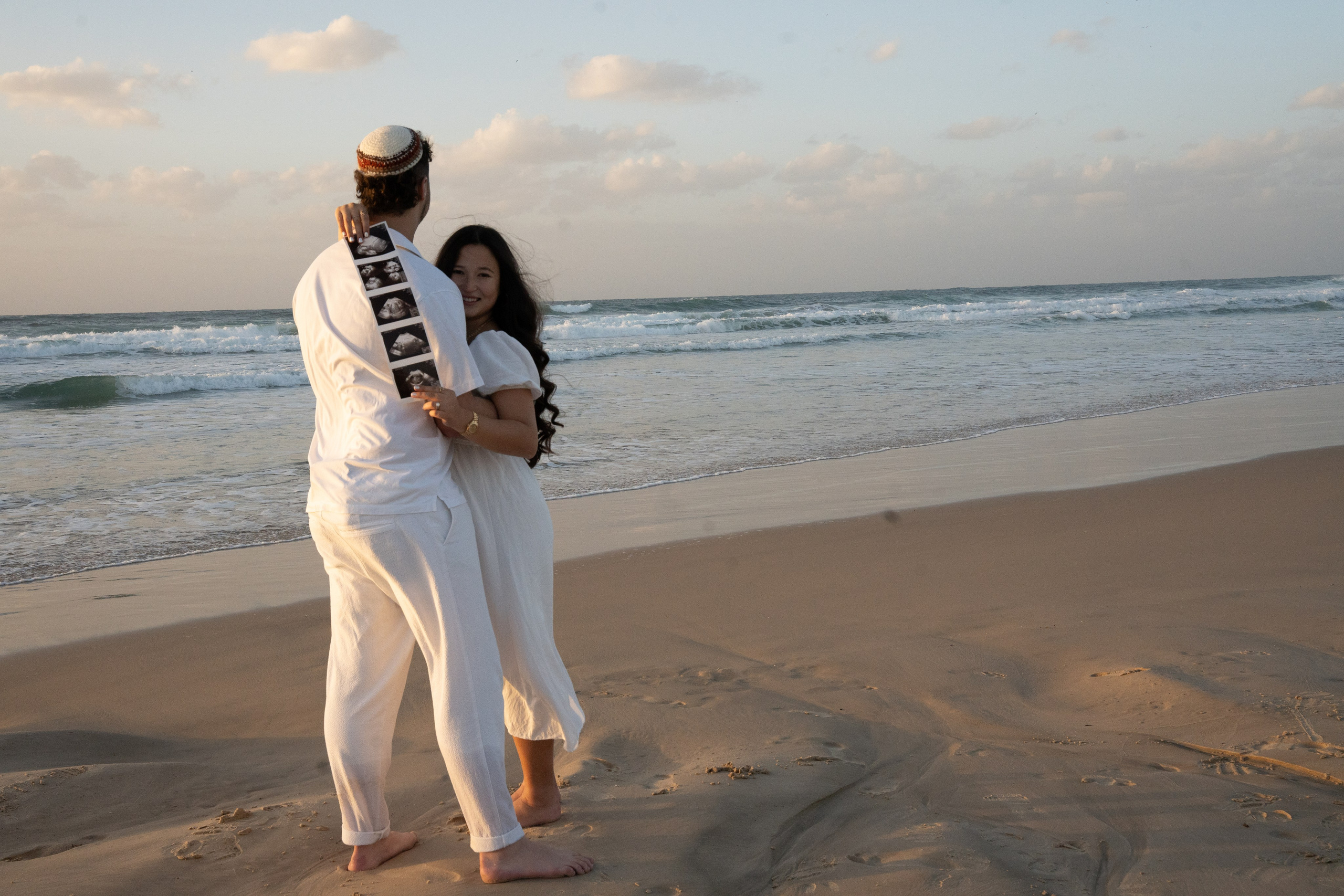 Naomi & Surli, Jaffa Beach, December 2025. Divign By Tehilah — Meaningful Graphic Design & Photography