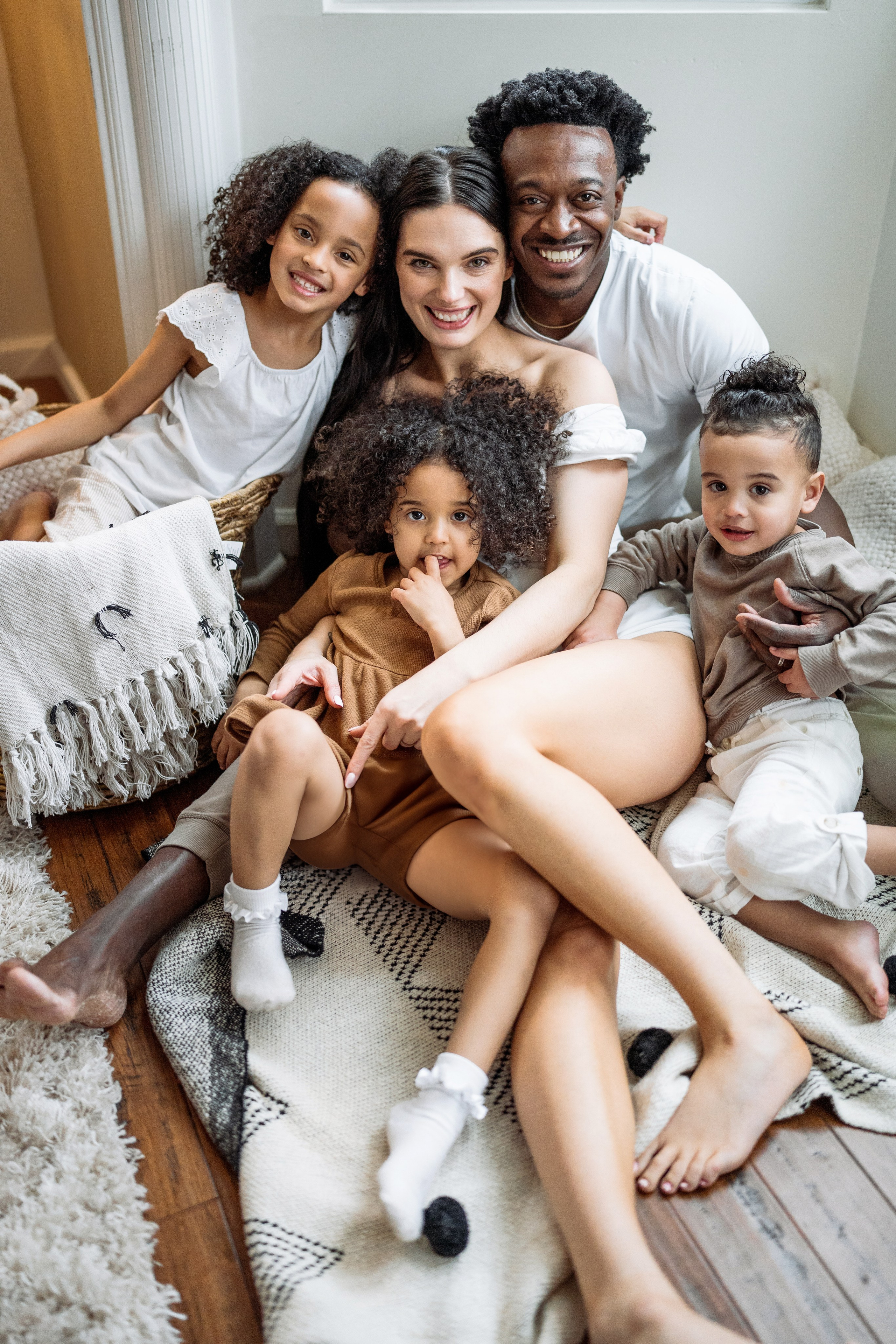 Stephanie, Lamar and kids at home. Wedding and family photographer and videographer PA, NJ, NY, DE, MD