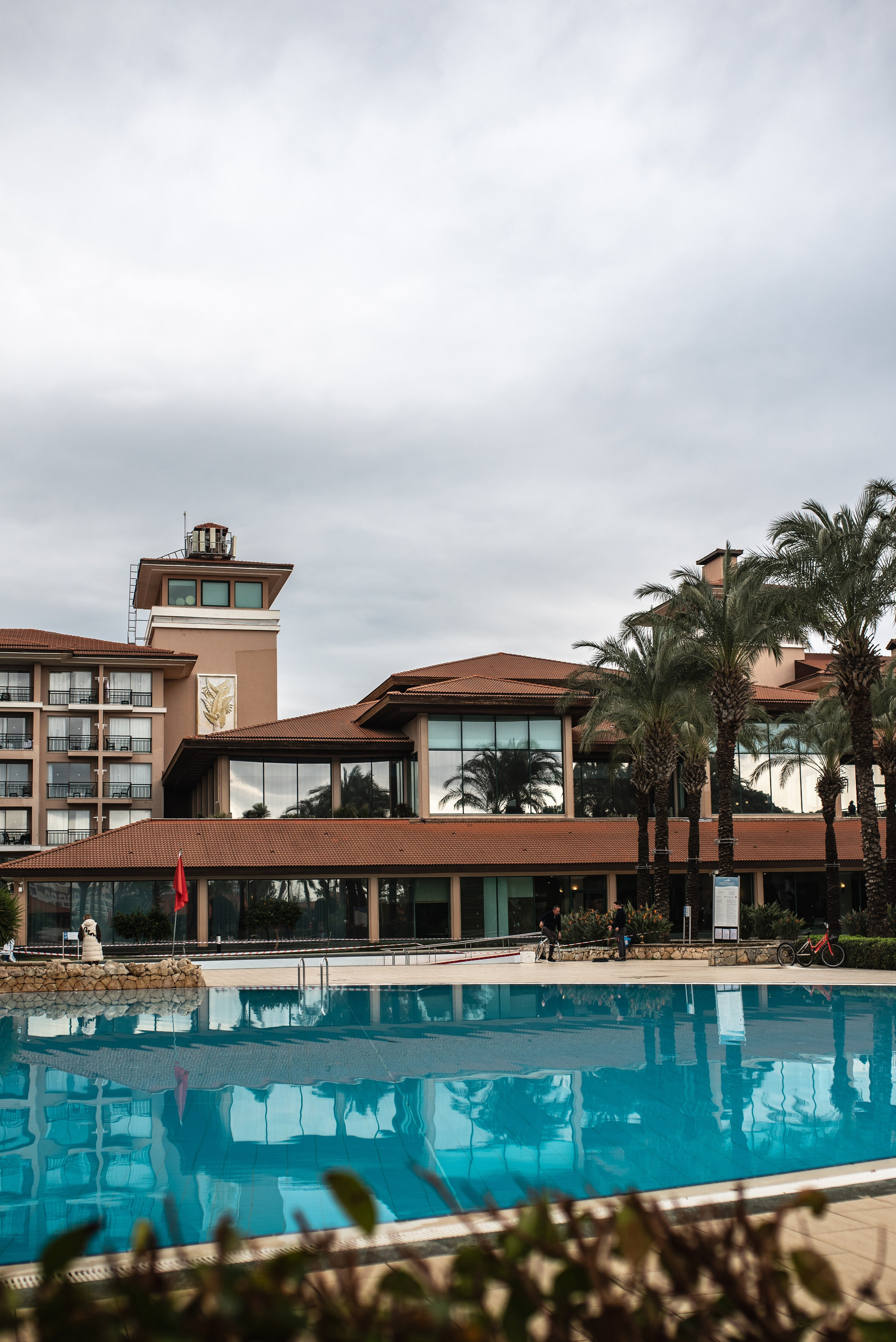 A swimming pool at the IC Hotels in Antalya, captured by a professional photographer.