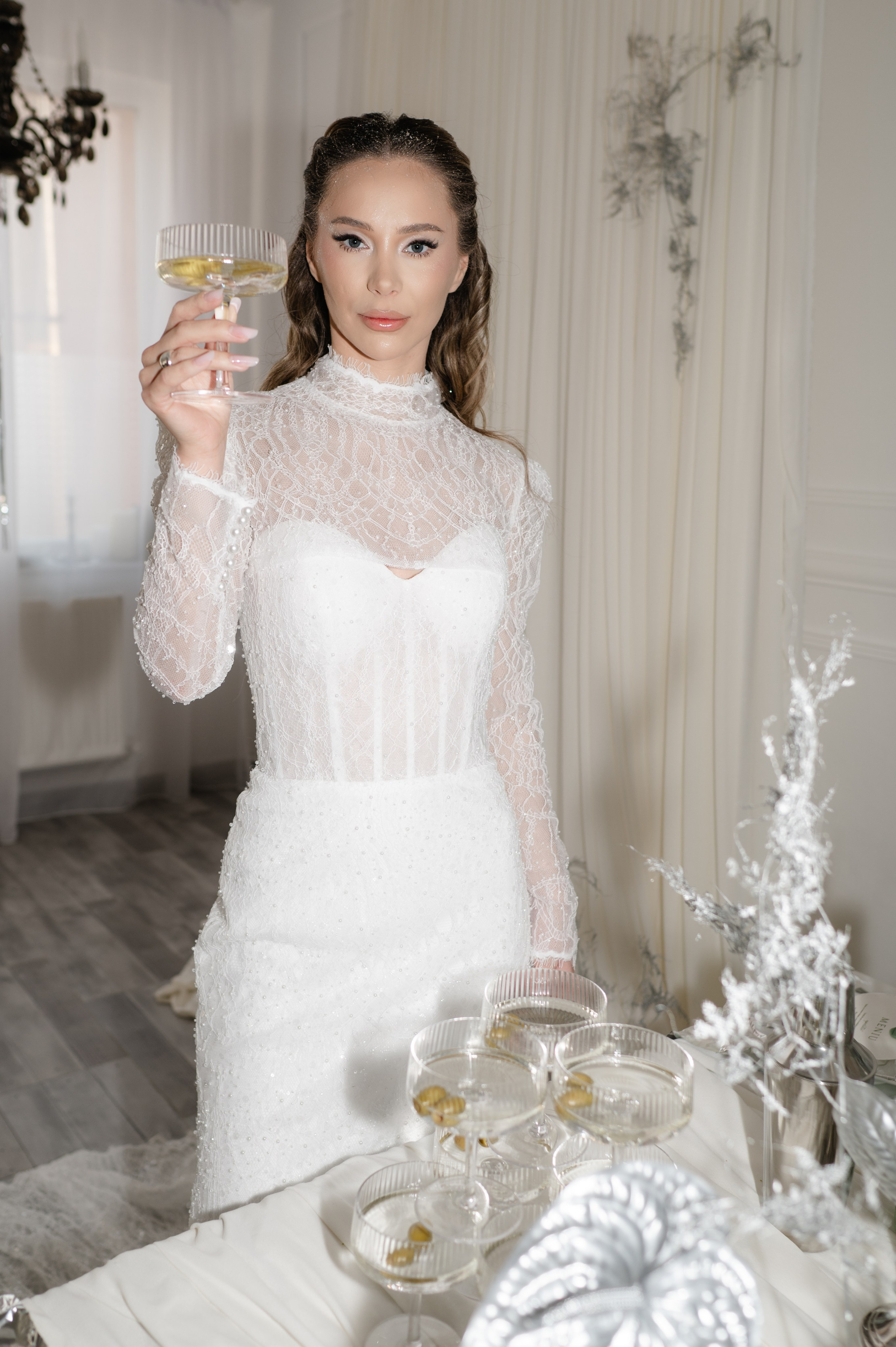 Bride with a concept silver Chrome. Alexandra Hanu Photographer