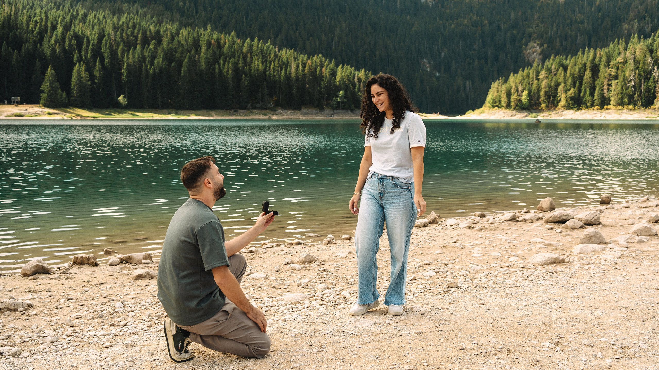 Noam&Liraz Marriage proposal Black lake. Montenegro photographer and videographer