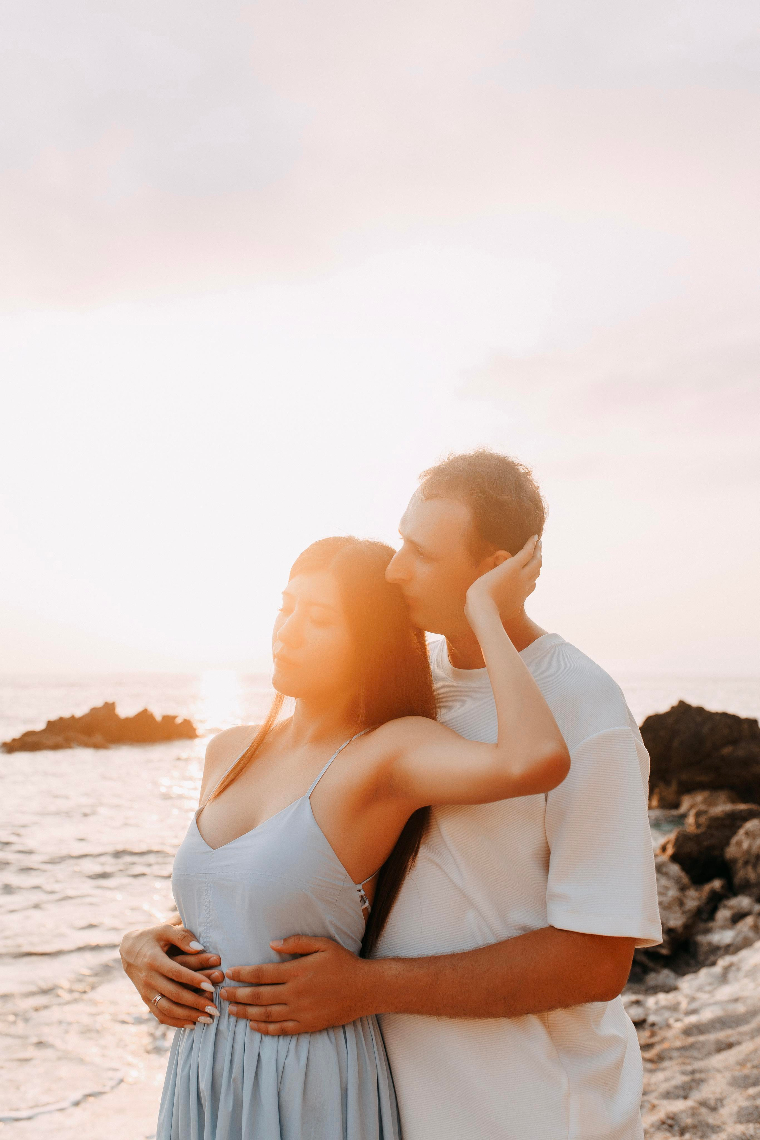 Sunset. Photo session of a love story on the beach at sunset. Professional Photographer in Alanya, Side, Belek, Antalya. Turkiye